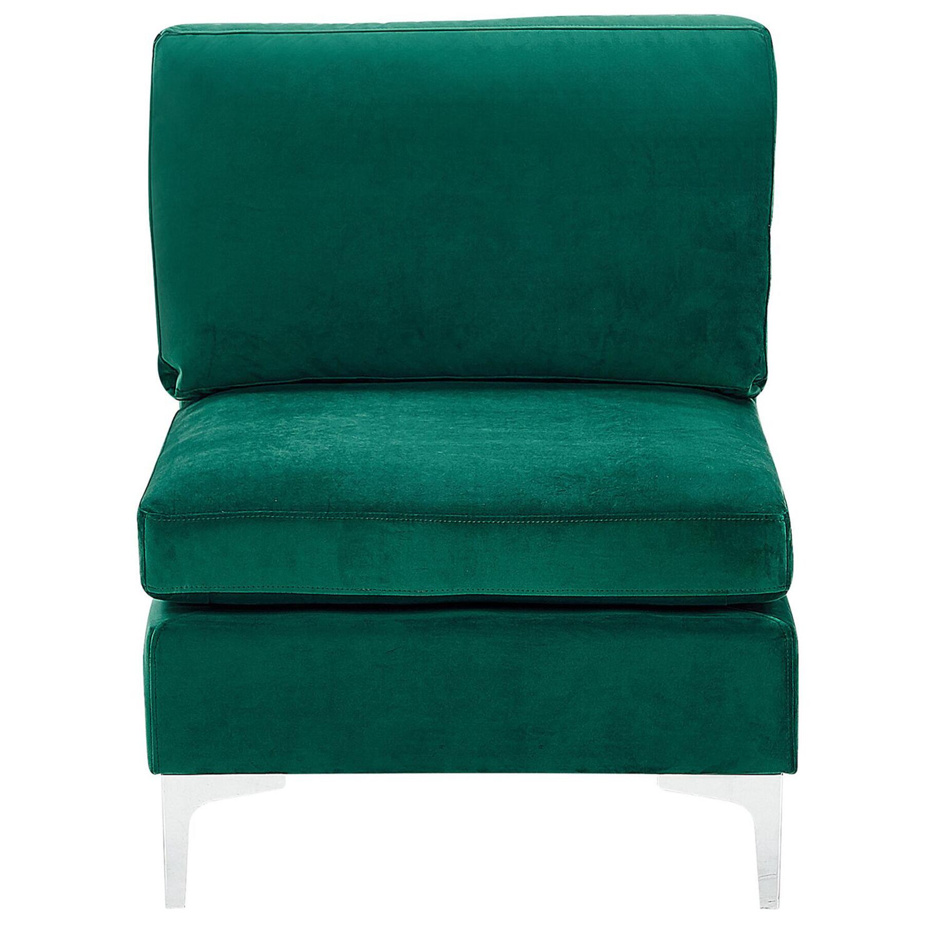 Beliani-EVJA-Hoekbank met ottomaan-Groen-Linkerzijde-235 cm-Fluweel