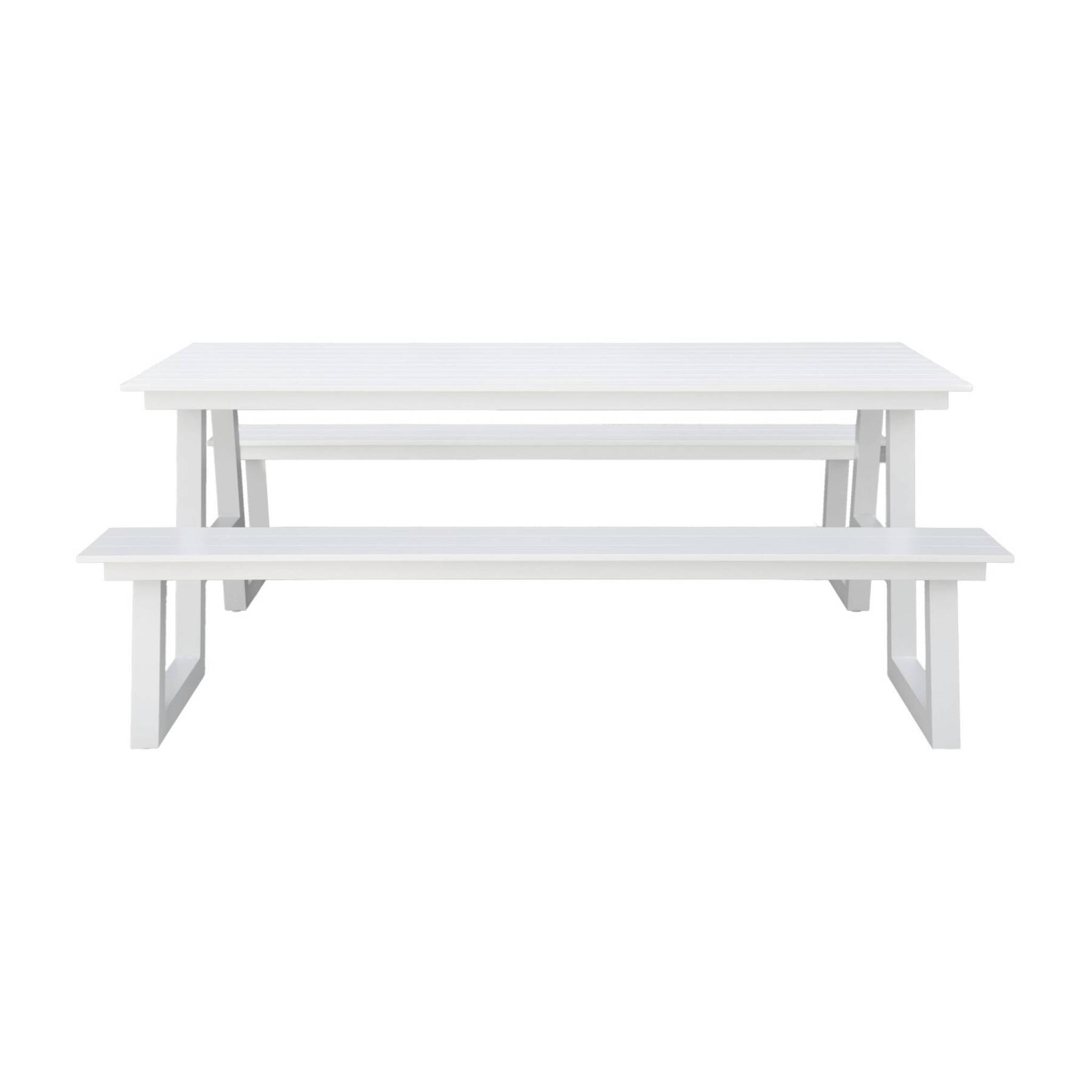 sweeek - Aluminium picknicktafel met 2 banken, 6 plaatsen