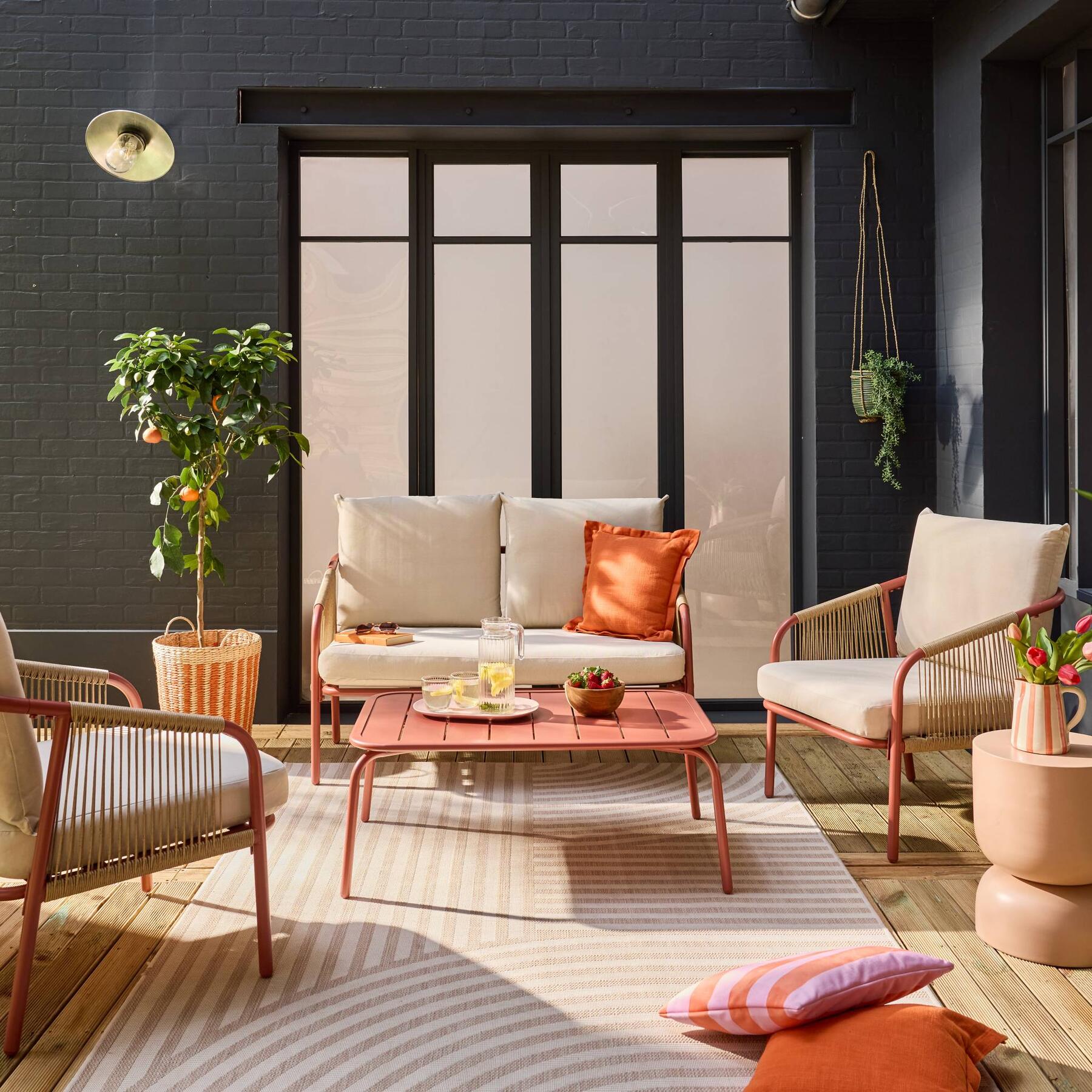 sweeek - Loungeset van staal, 4 personen