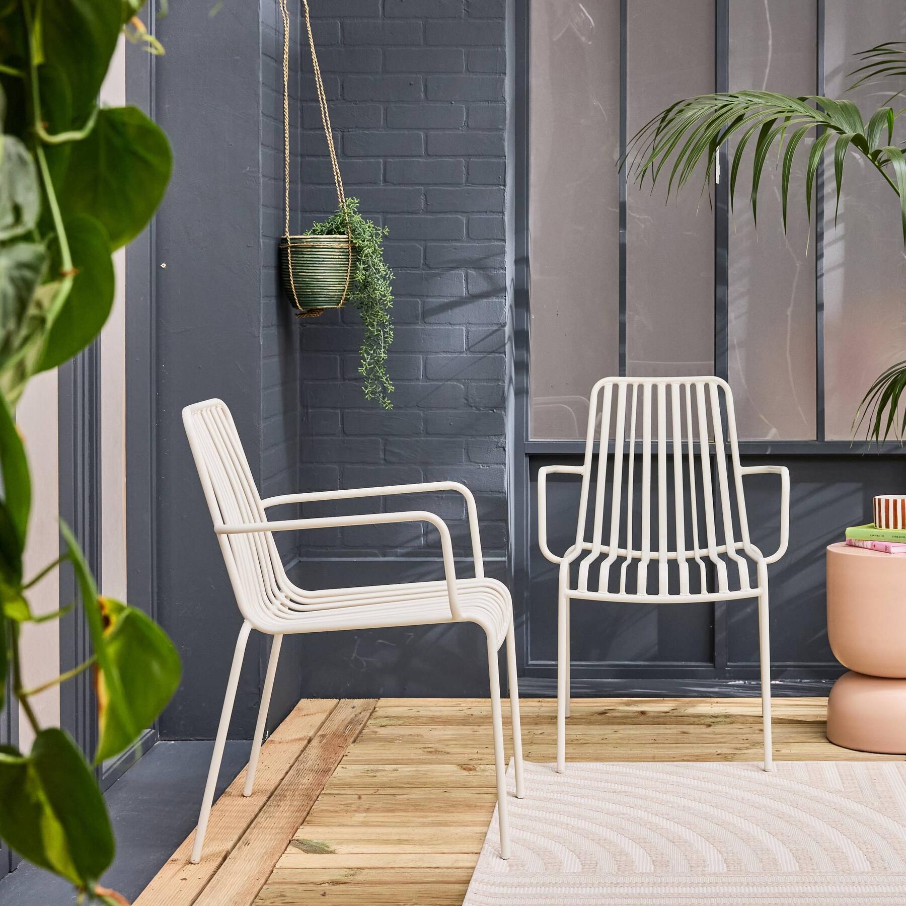 sweeek - Stapelbare tuinstoel van staal (Set van 2)