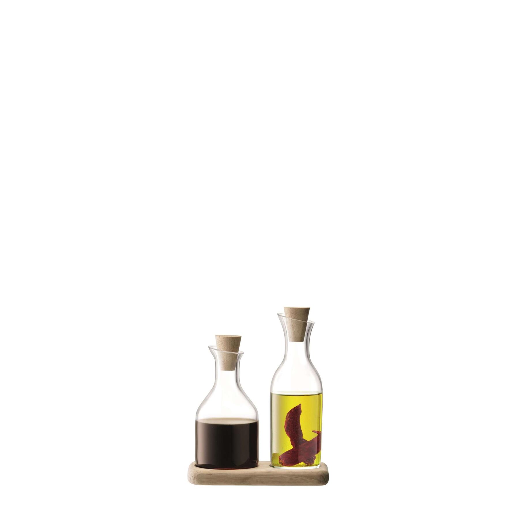 L.S.A. Serve Karaf Set met Dienblad Set van 2 Stuks