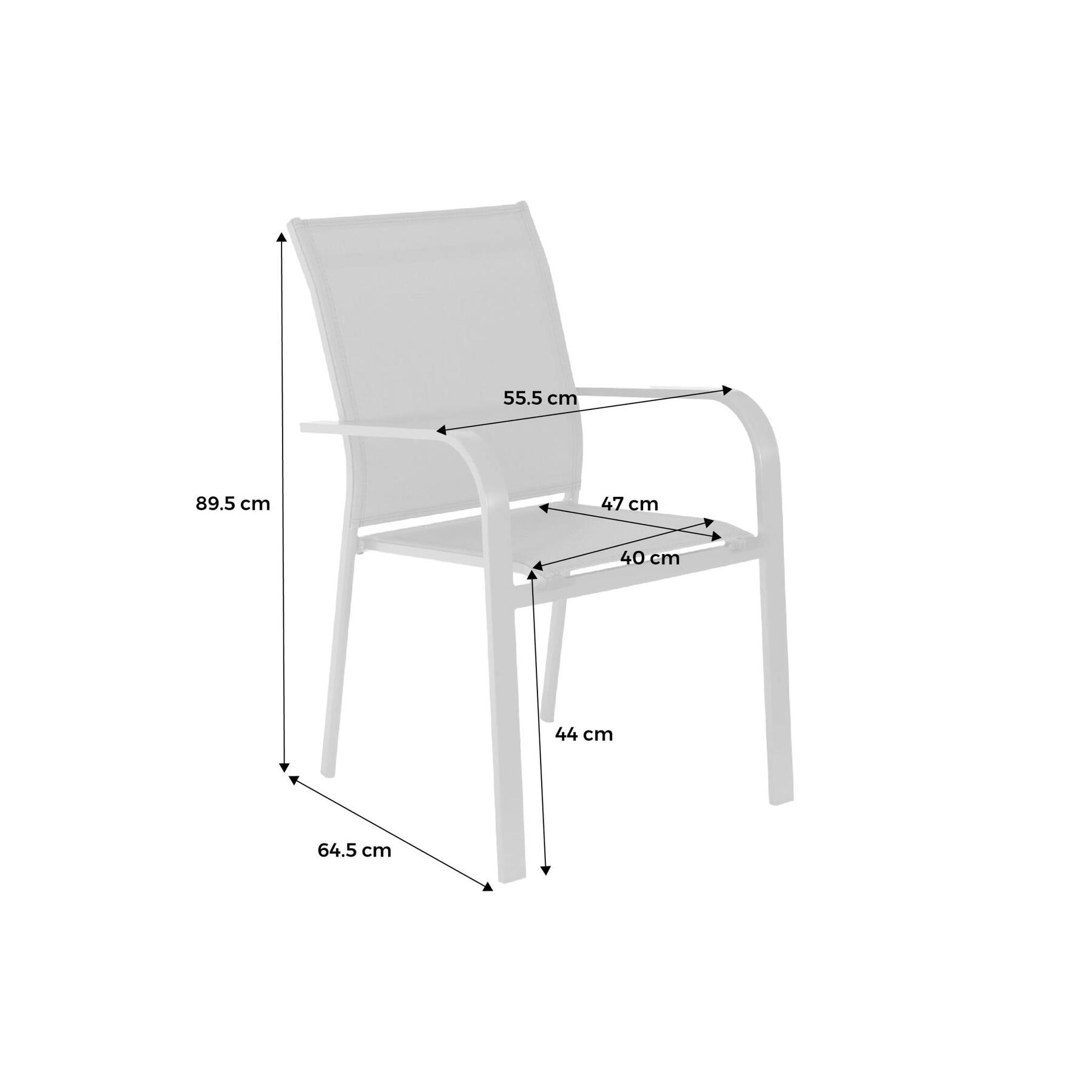 sweeek - Stapelen tuinstoelen van aluminium en textileen (Set van 2)