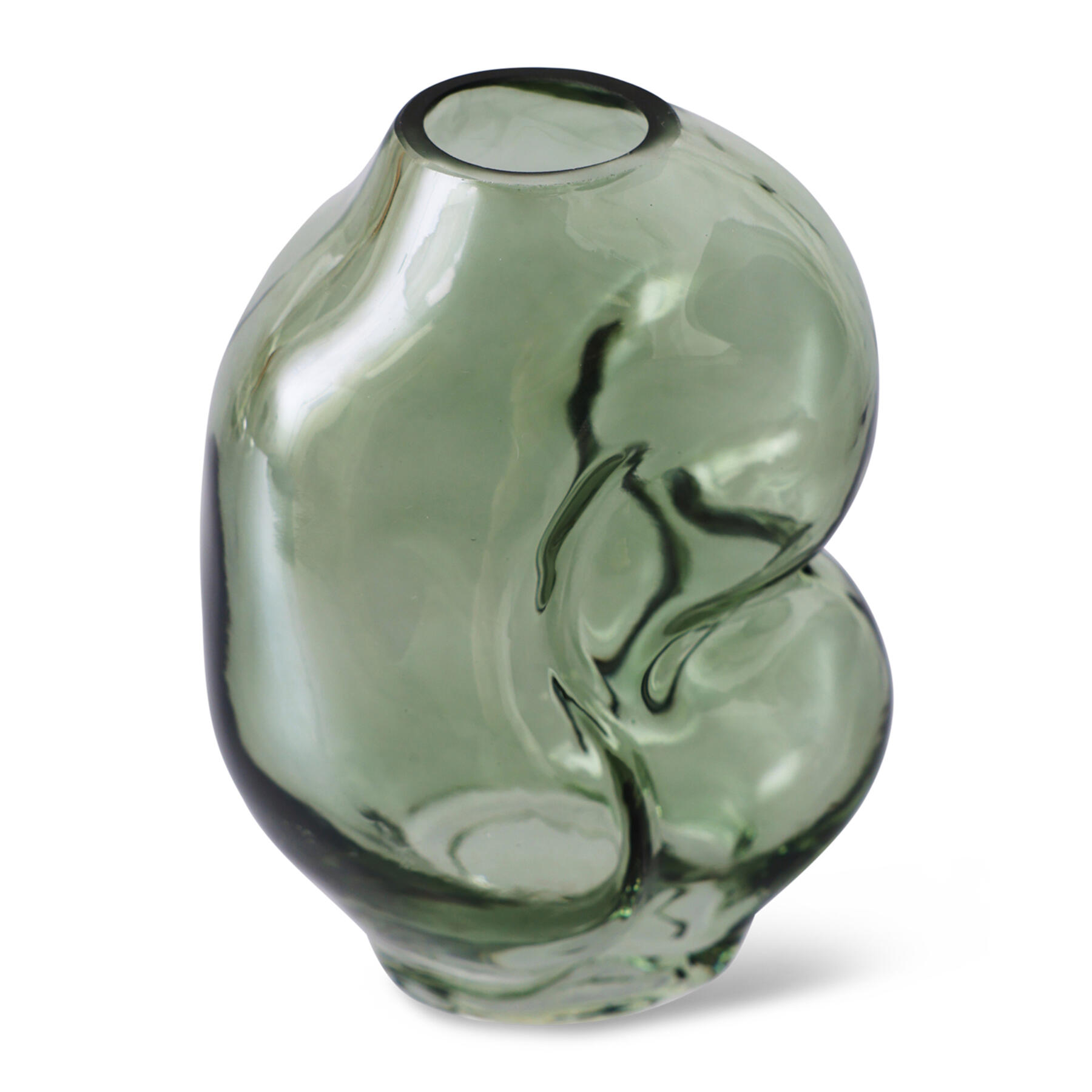 HKliving Gleam Glass Vaas Small - Olive