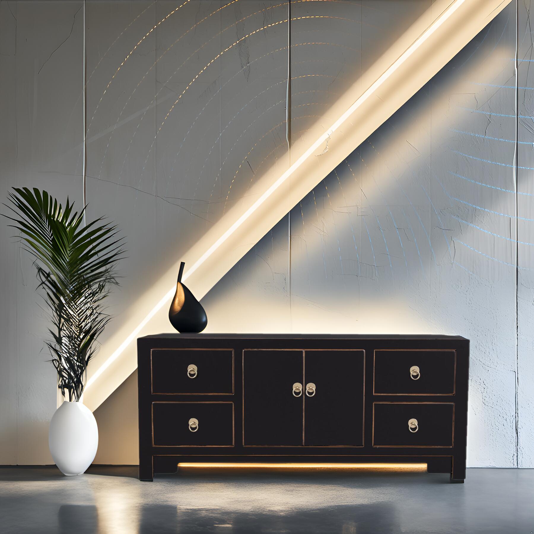 Fine Asianliving Chinese TV Kast Onyx Zwart -