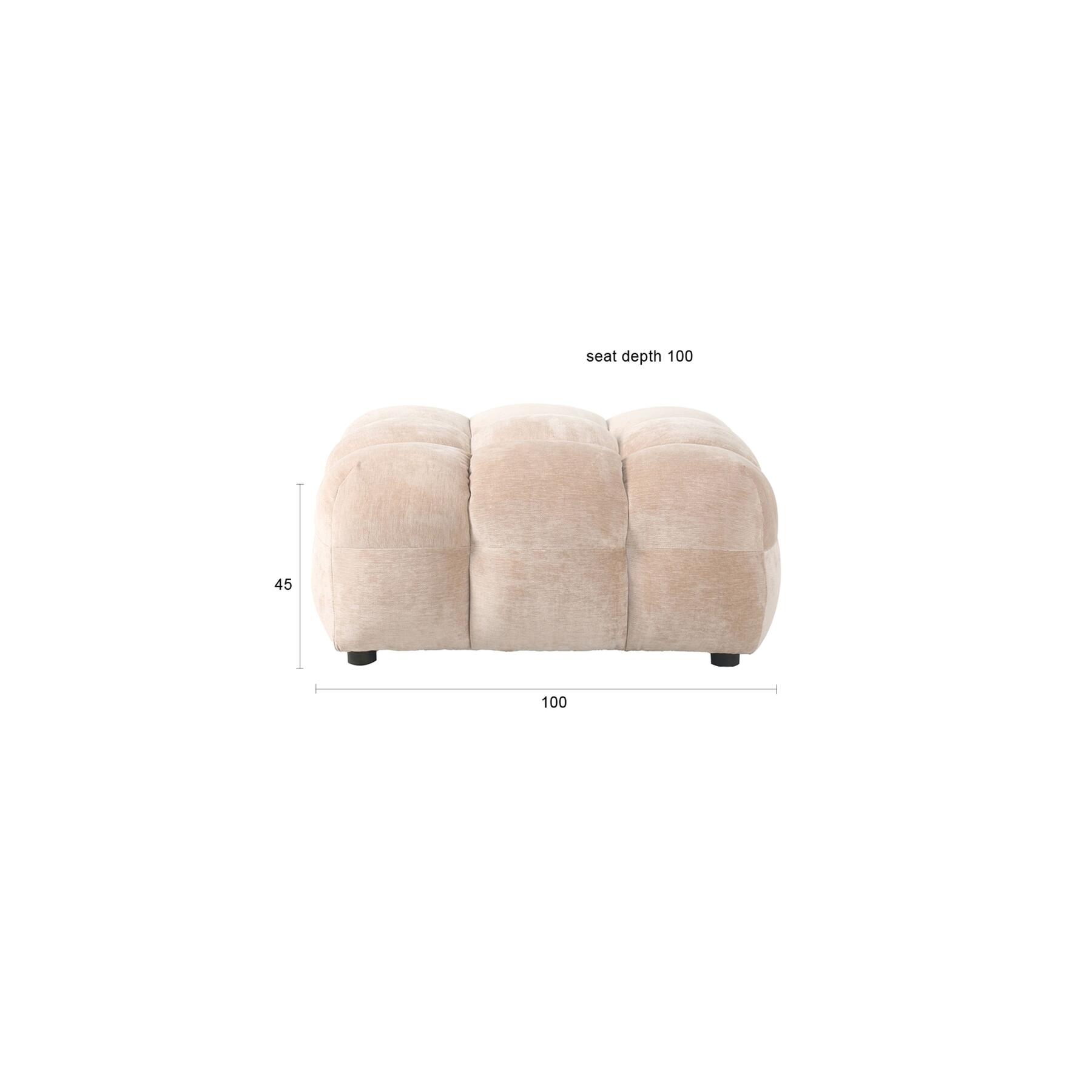Dutchbone Hackman Hocker Velours Beige