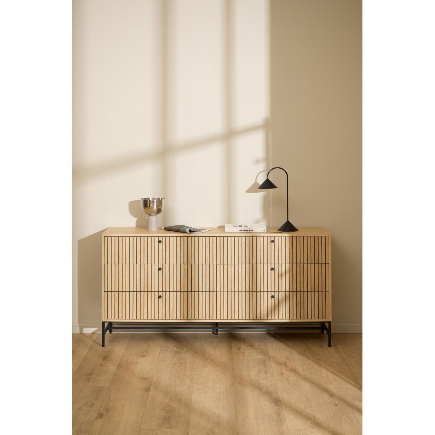 Rebellenclub Risley Ladekast - 158 x 80 cm - Licht Eiken