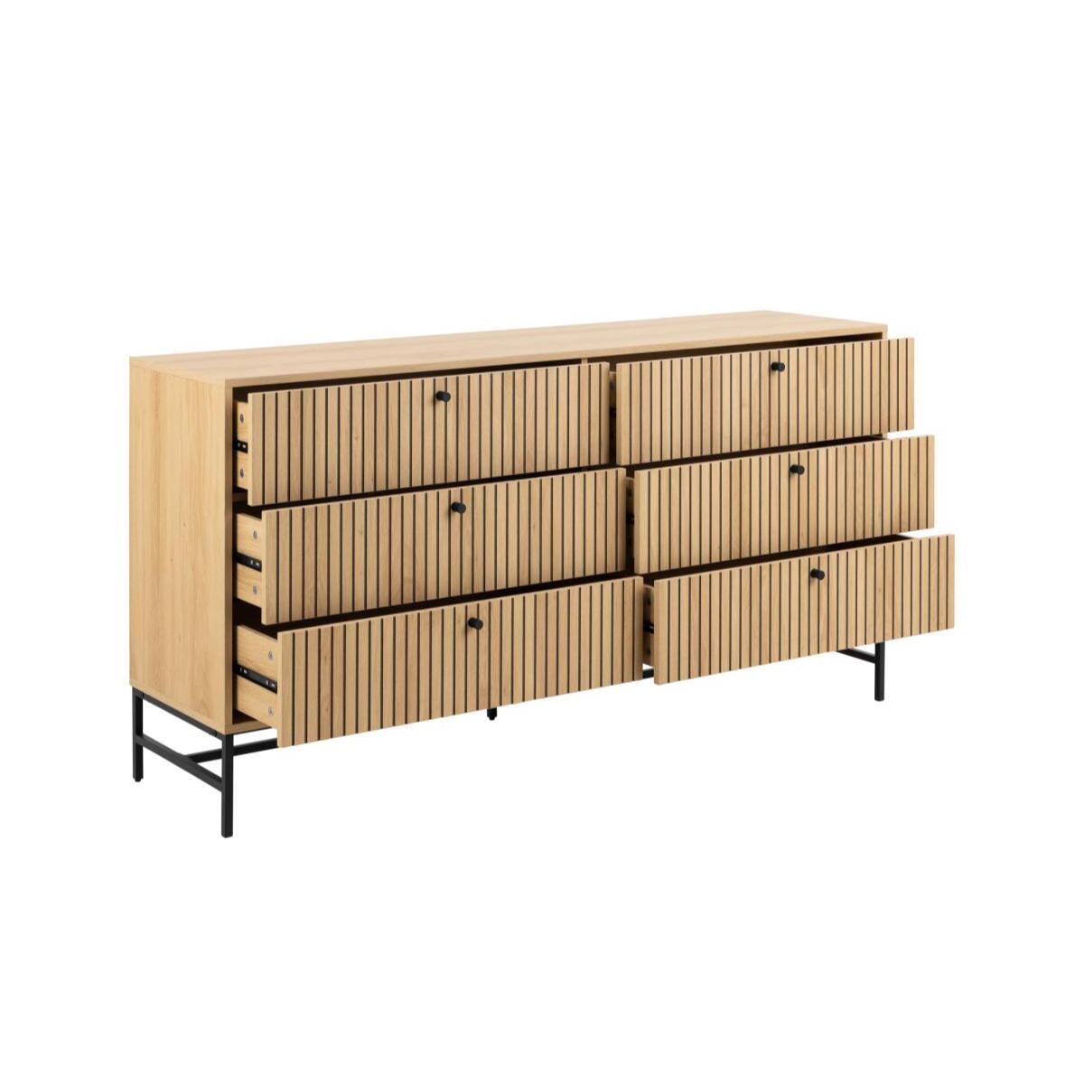 Rebellenclub Risley Ladekast - 158 x 80 cm - Licht Eiken
