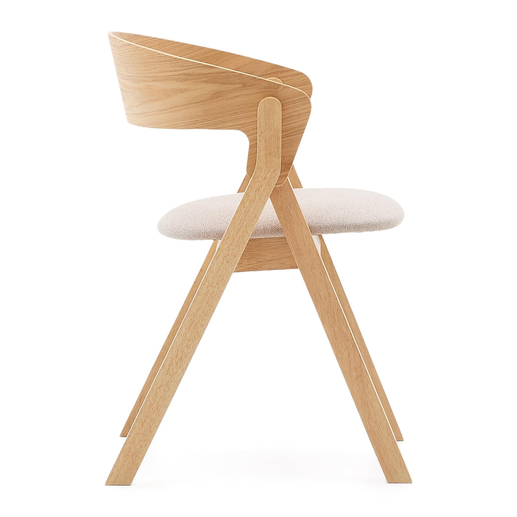 Kave Home Godia Eetkamerstoel - Eiken / Beige