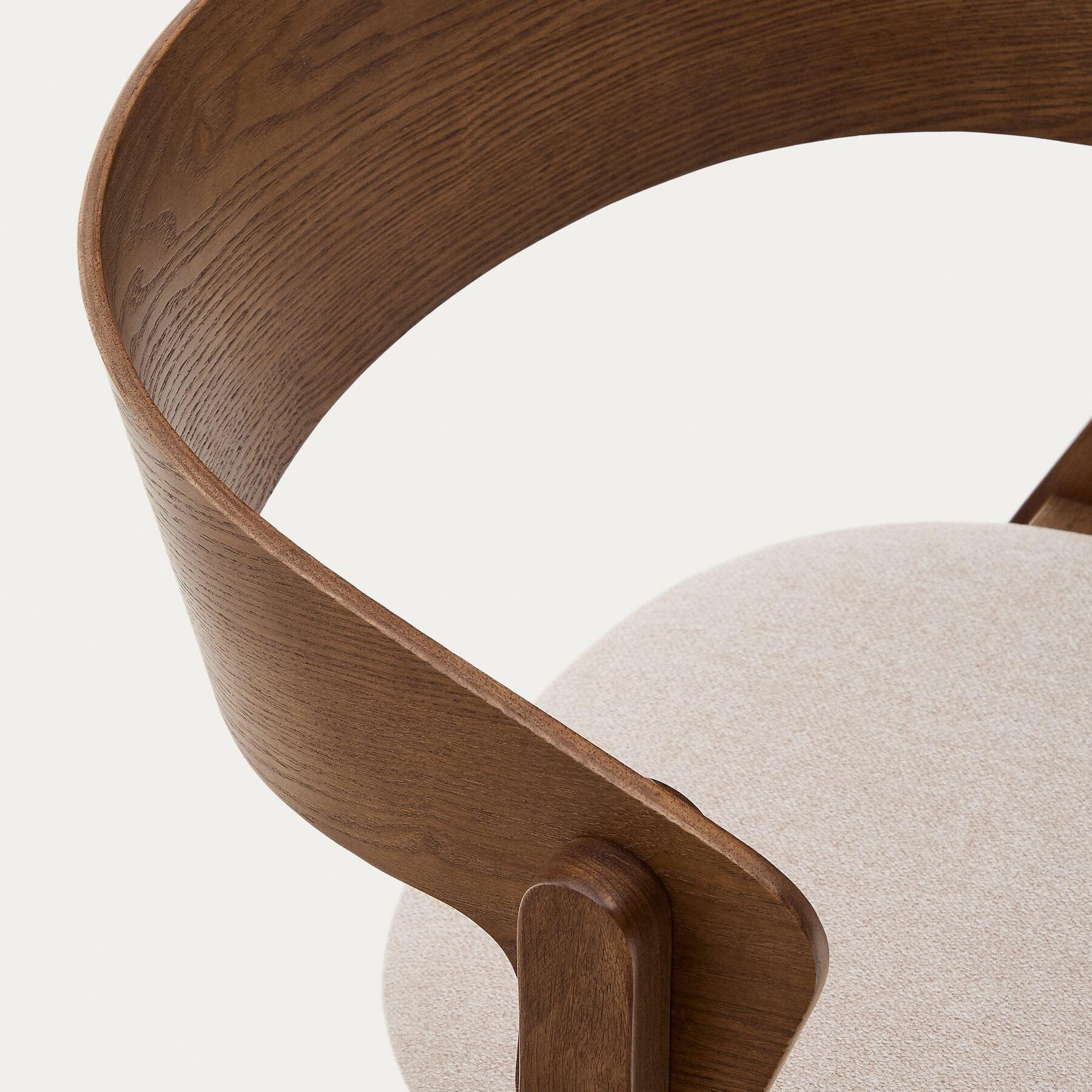 Kave Home Godia Eetkamerstoel - Donkerbruin / Beige