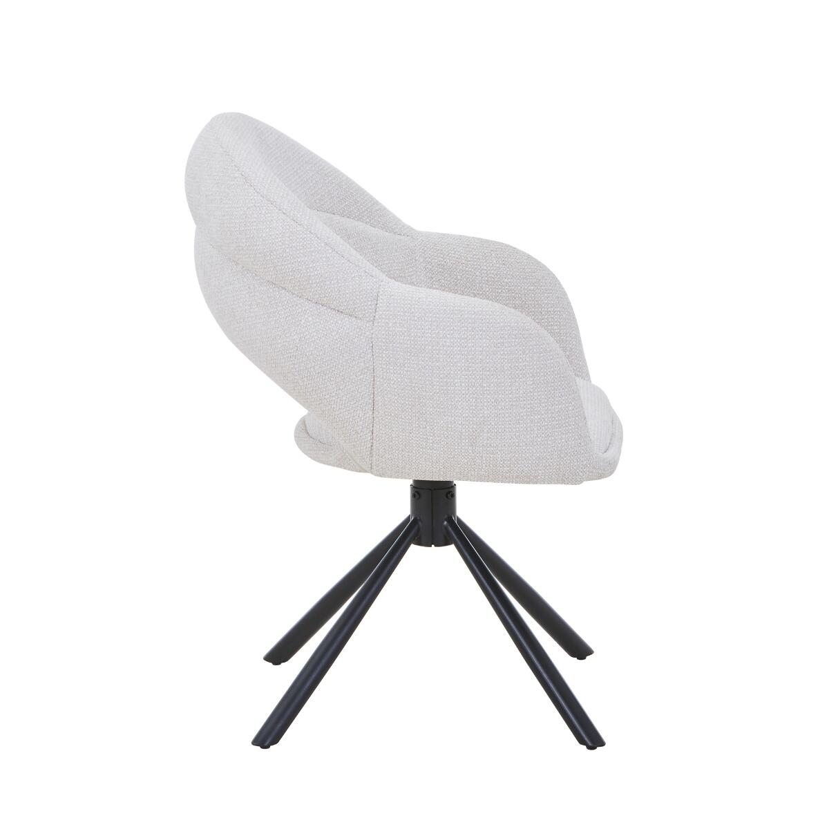 DÉJA Living - Eetkamerstoel Beige - Draaibaar - Celeste - Set van 2
