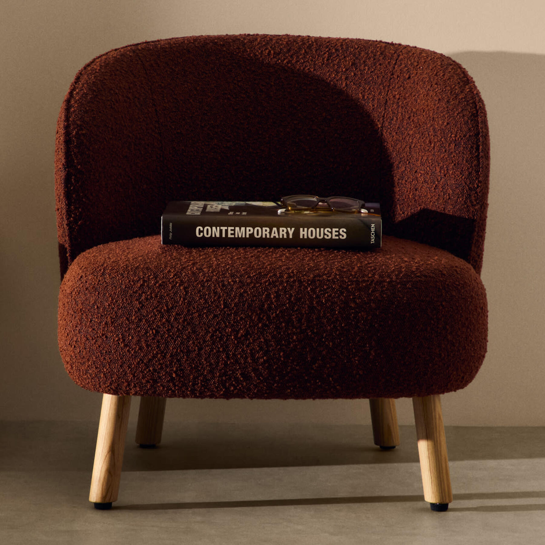 Kave Home Ulit Fauteuil - Bouclé - Terracotta  