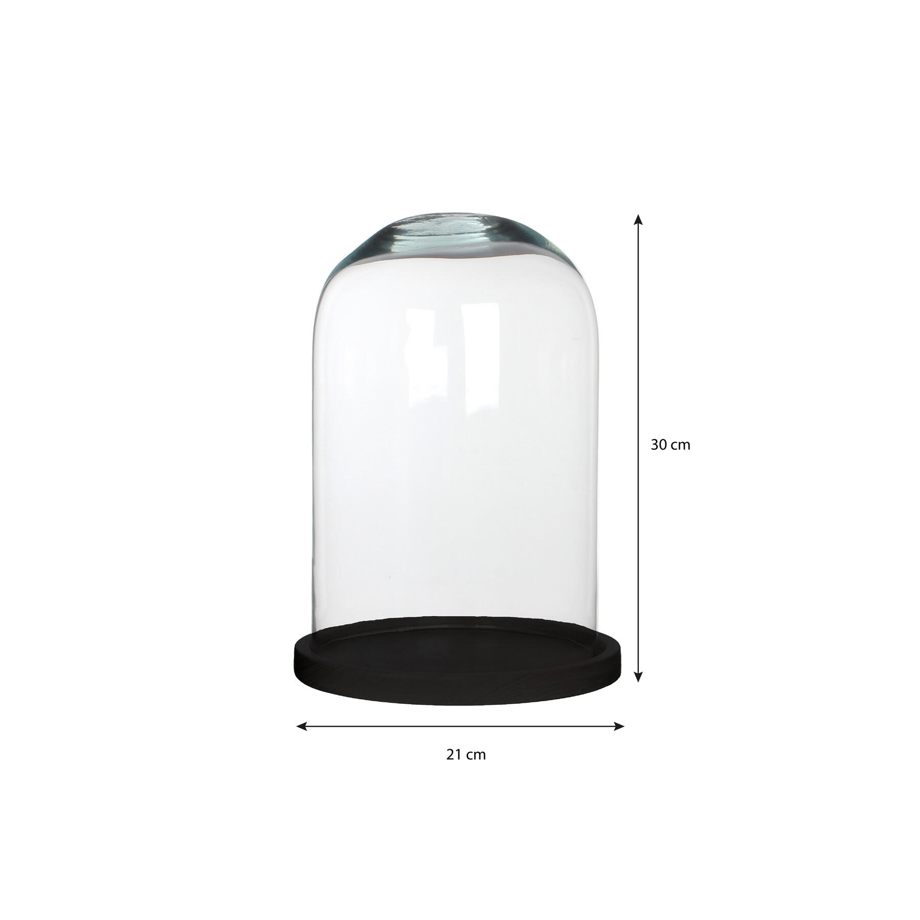 Mica Decorations Hella Glazen Stolp H30 x Ø21 cm Zwart
