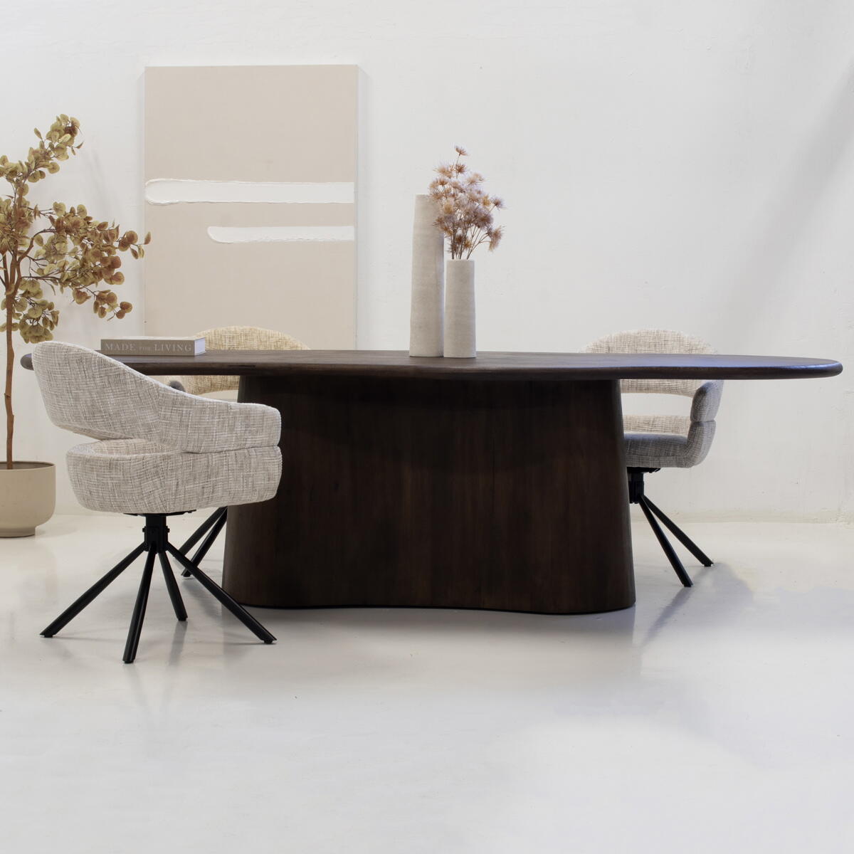 Giga Meubel - Eettafel Jessie Organisch Donkerbruin 260cm