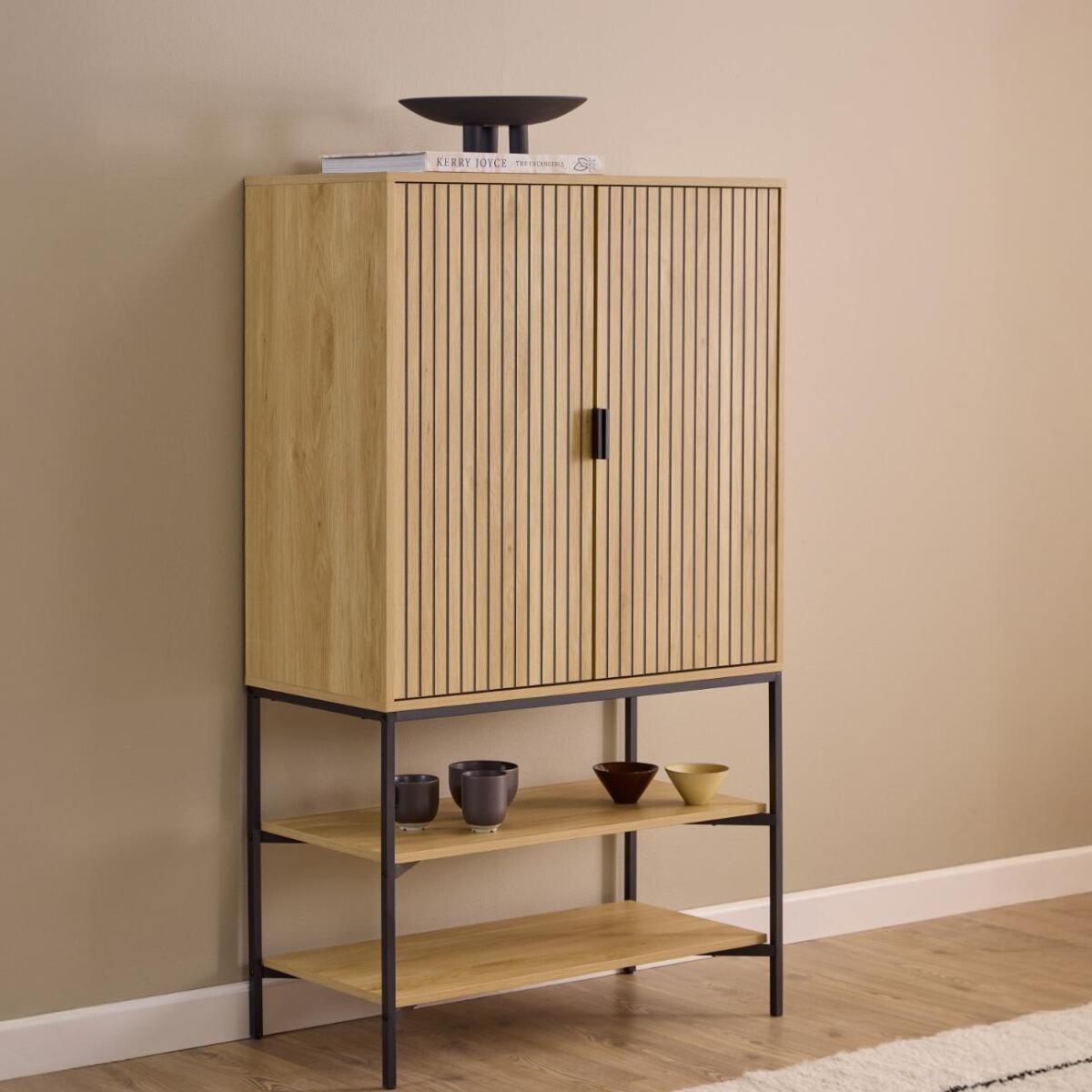 Giga Living - Wandkast Naturel Eikenlook - 80x40x140cm - Juna