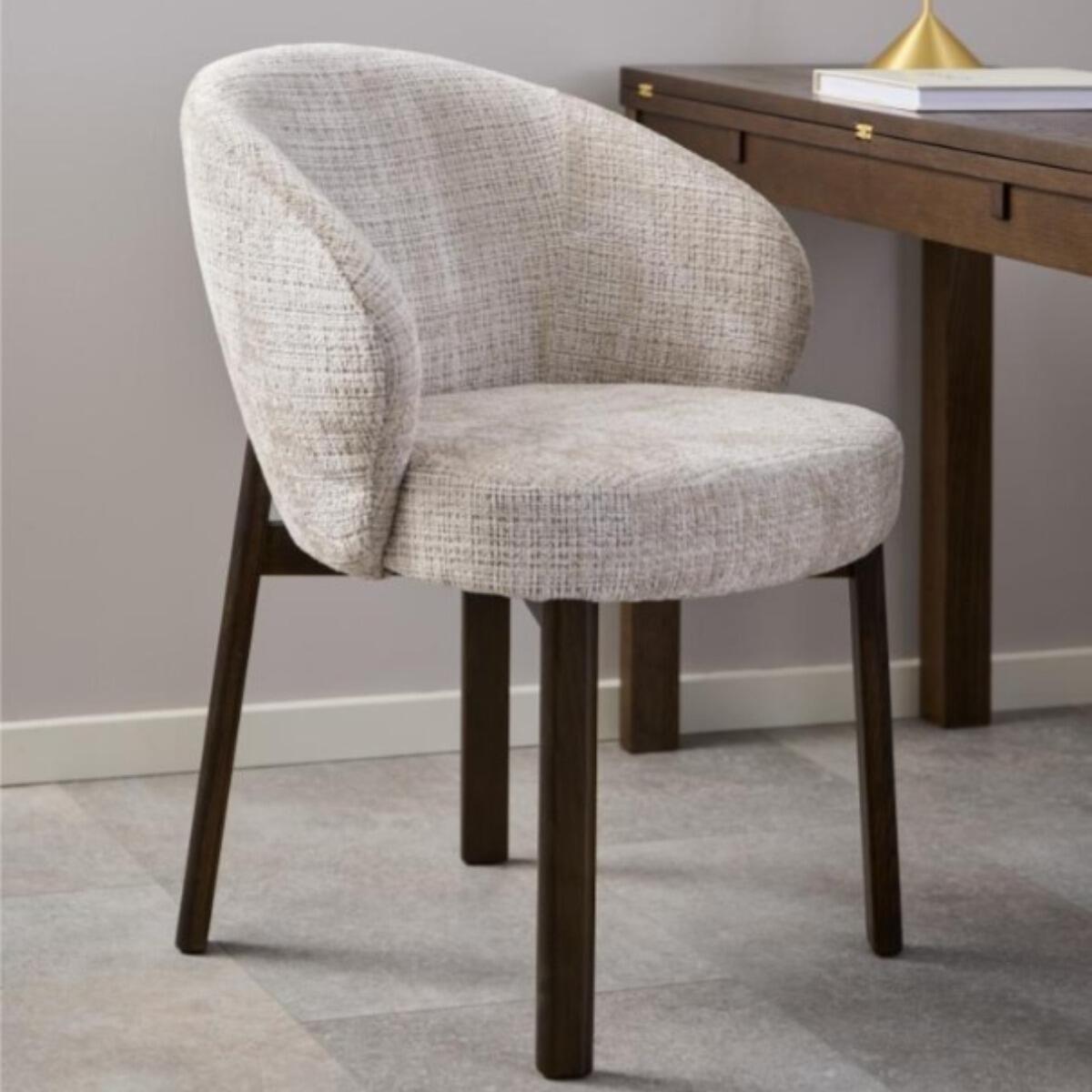Giga Living - Eetkamerstoel Beige|Walnoot - Durin - Set van 2