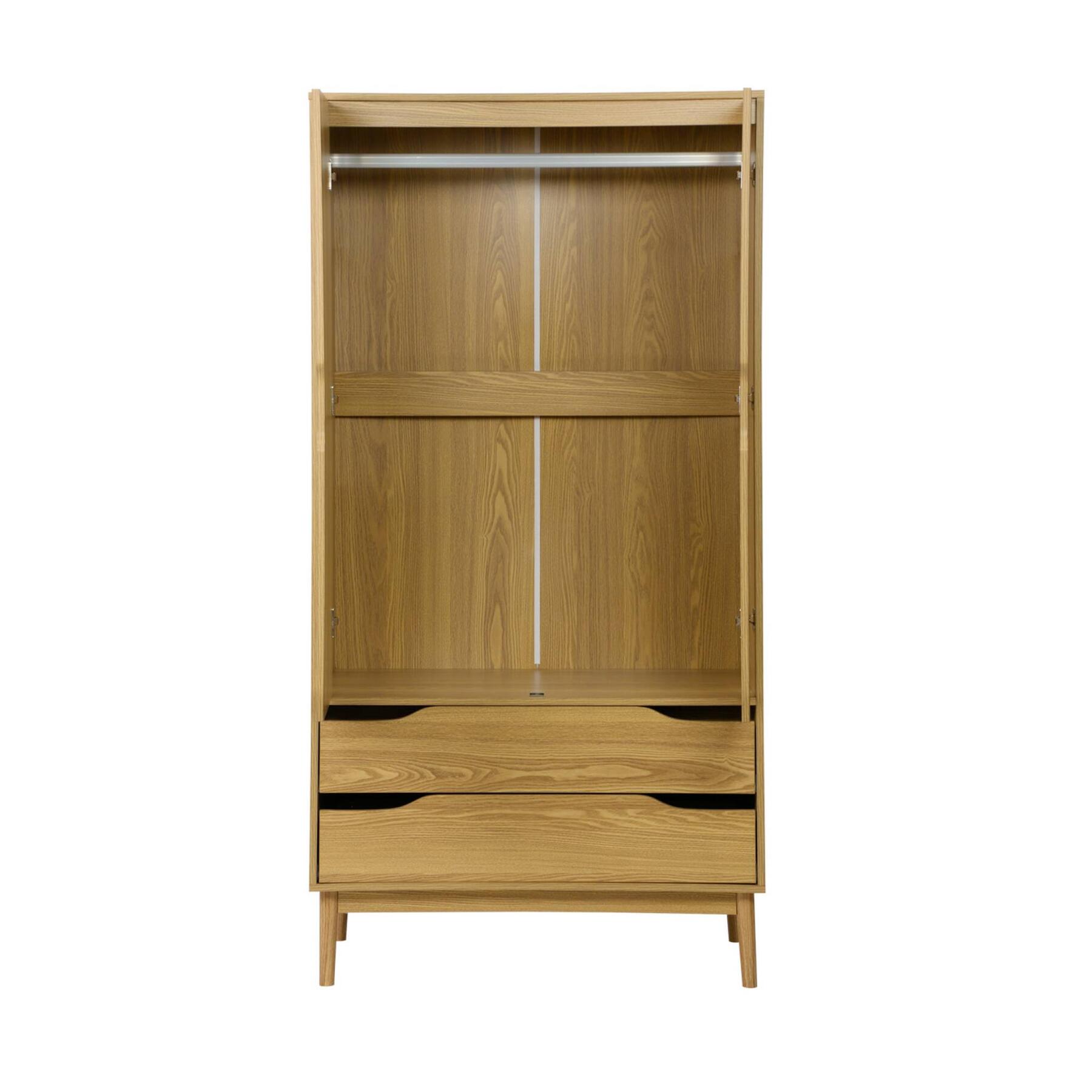 sweeek - Vintage kledingkast, walnootkleurig hout, 2 deuren