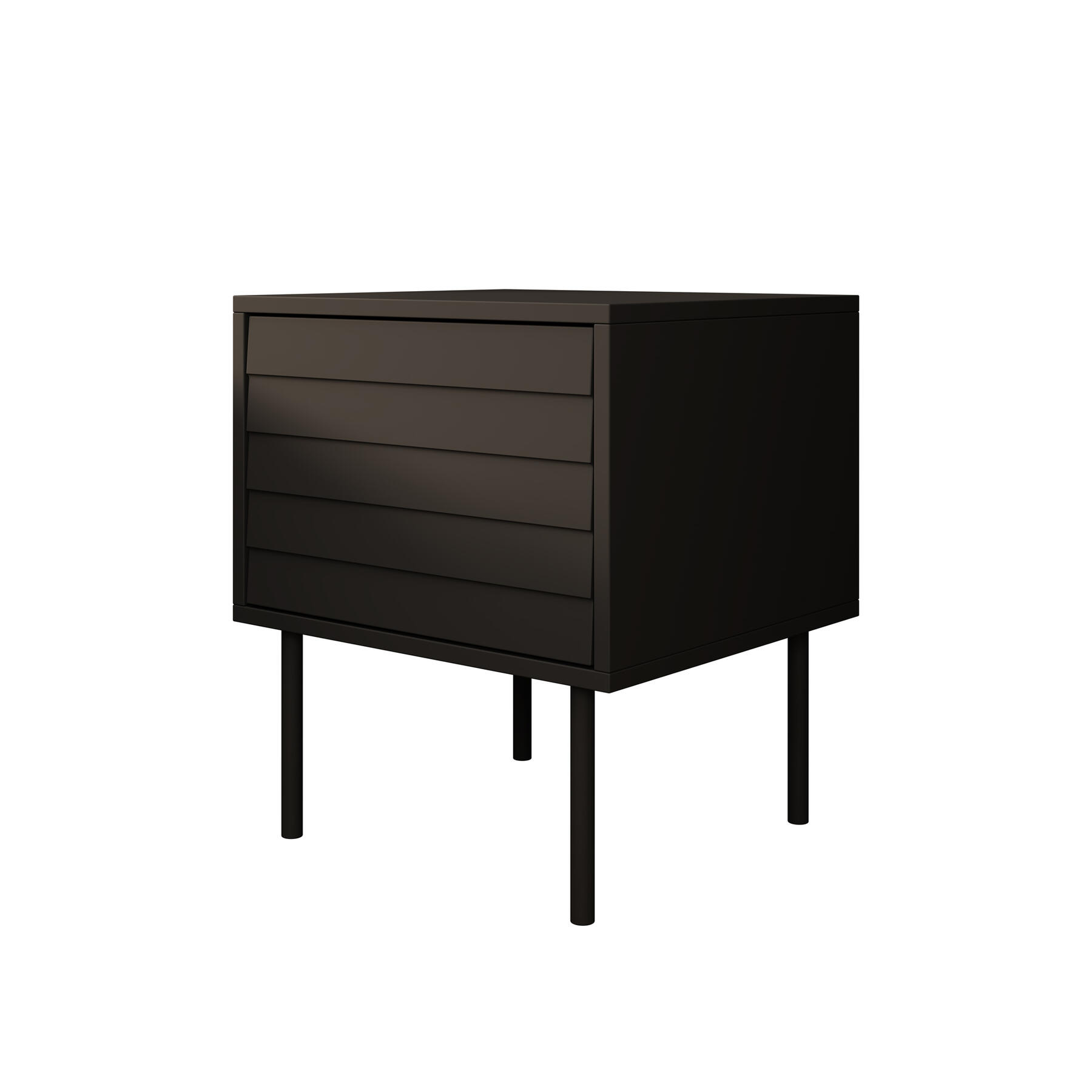 Meubella Nachtkastje Cordoba - Zwart - 45 cm - Set van 2