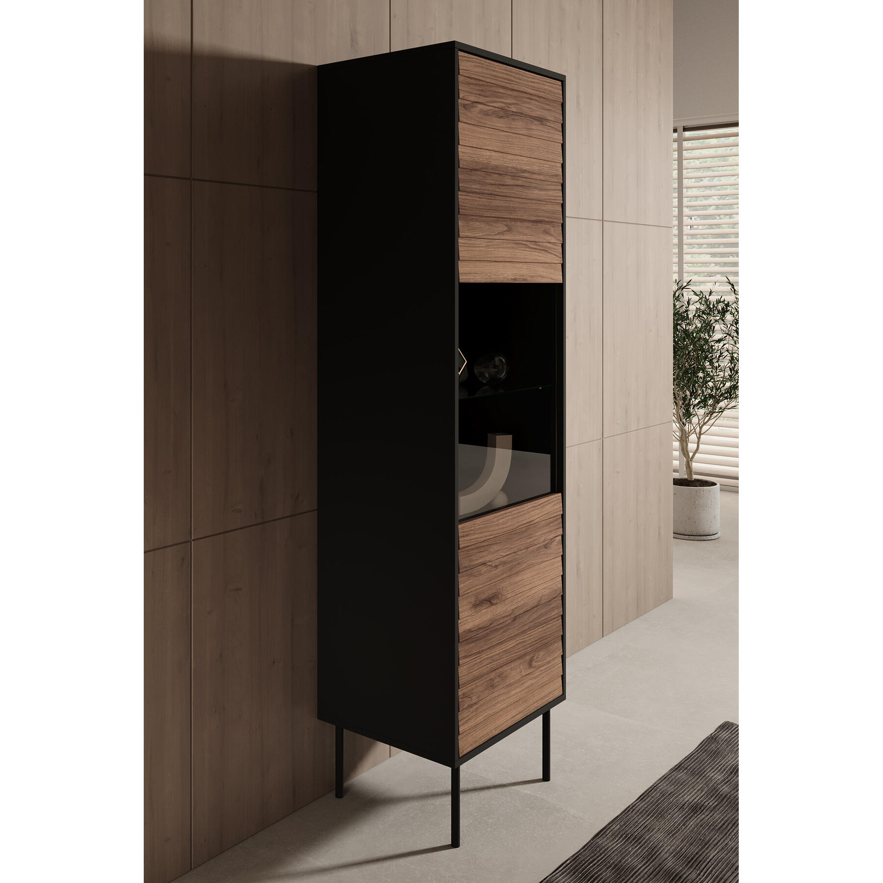 Meubella Vitrinekast Cordoba - Eiken - 53 cm