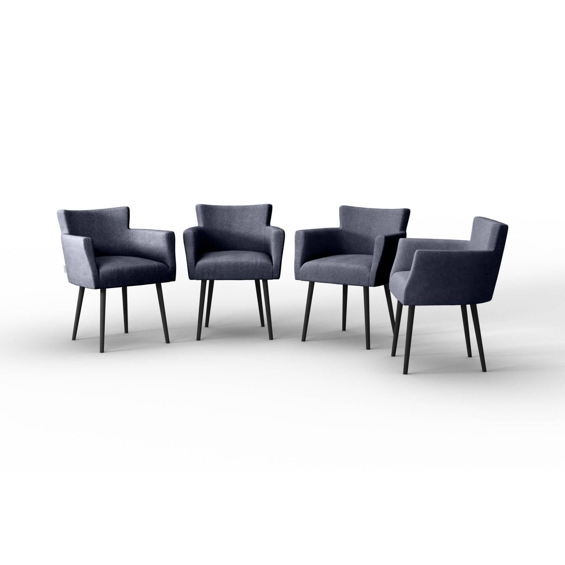 NADUVI Collection Set van 4 eetkamerstoelen Billie linnen