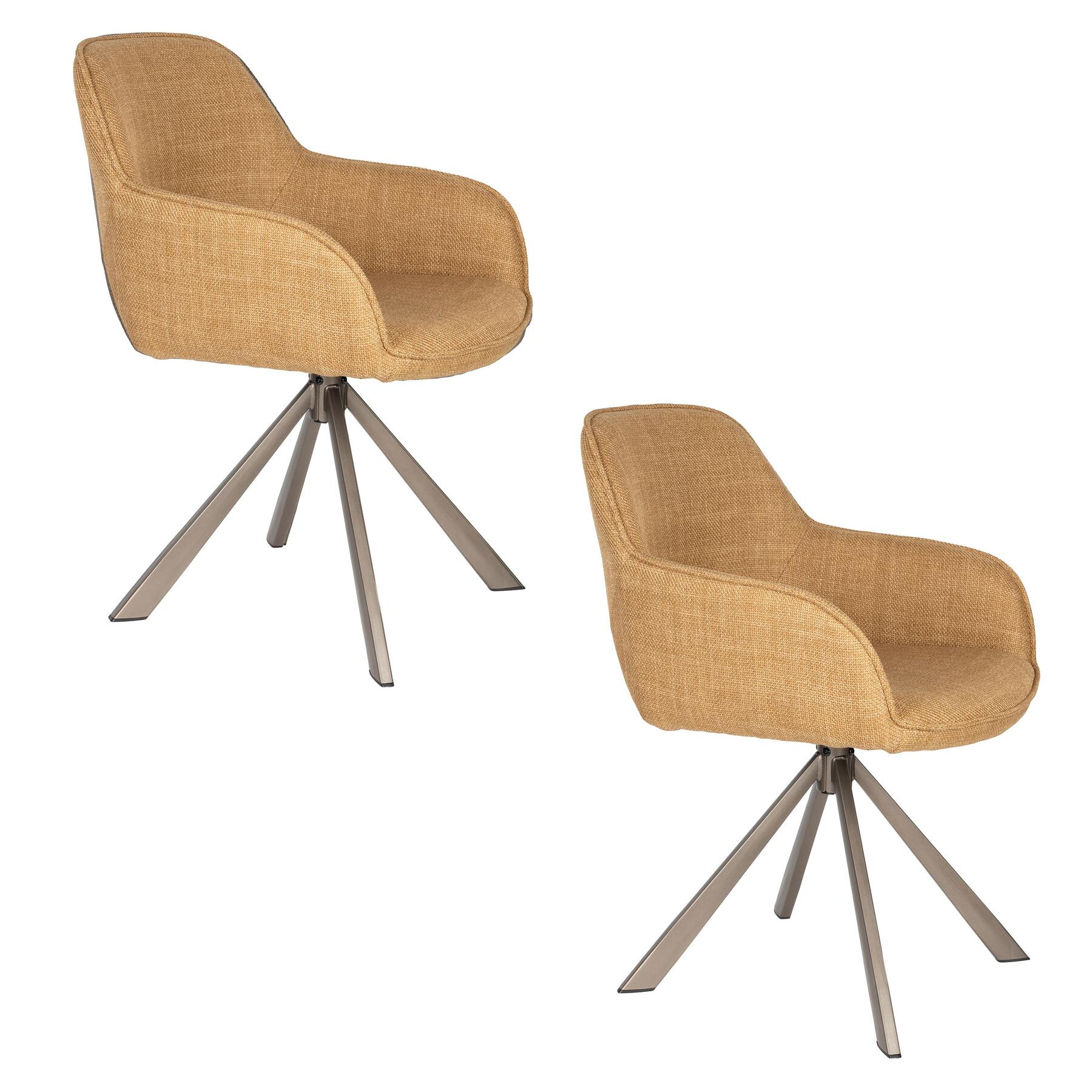 Housecraft Living Toye Eetkamerstoel Geel - Set van 2