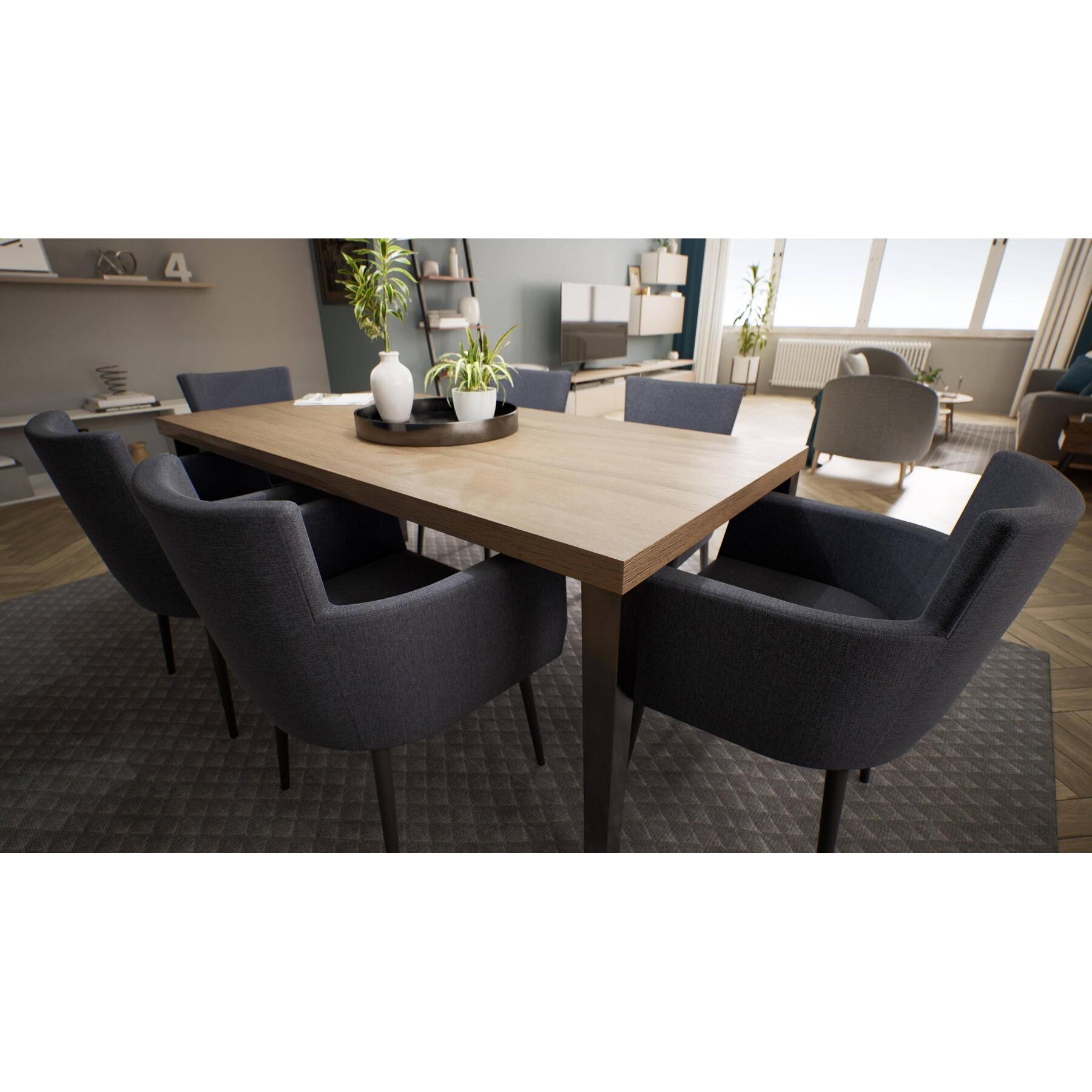 NADUVI Collection Set van 2 eetkamerstoelen Billie linnen