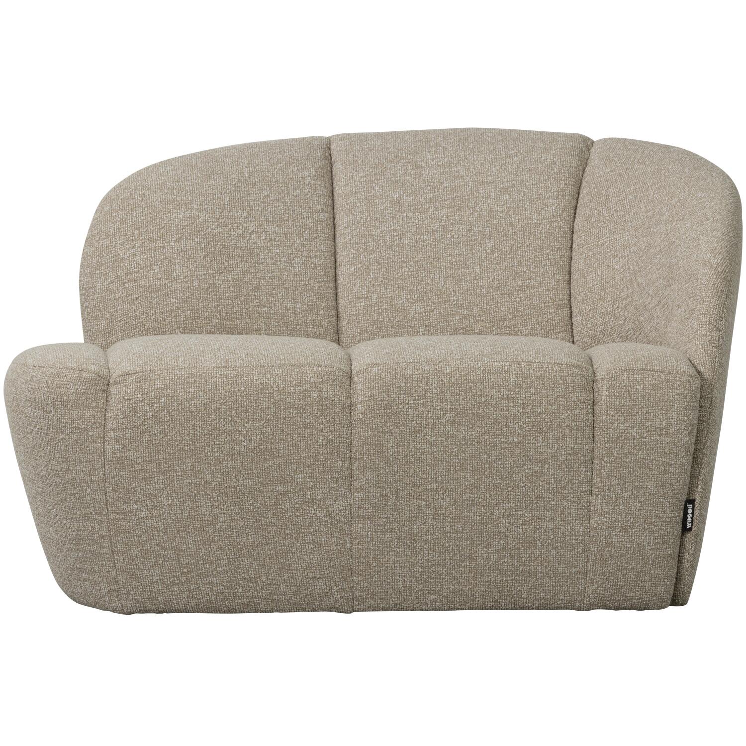 WOOOD Mojo 2-Zits Bankje Rechts - Bouclé - Beige Melange - 73x112x77