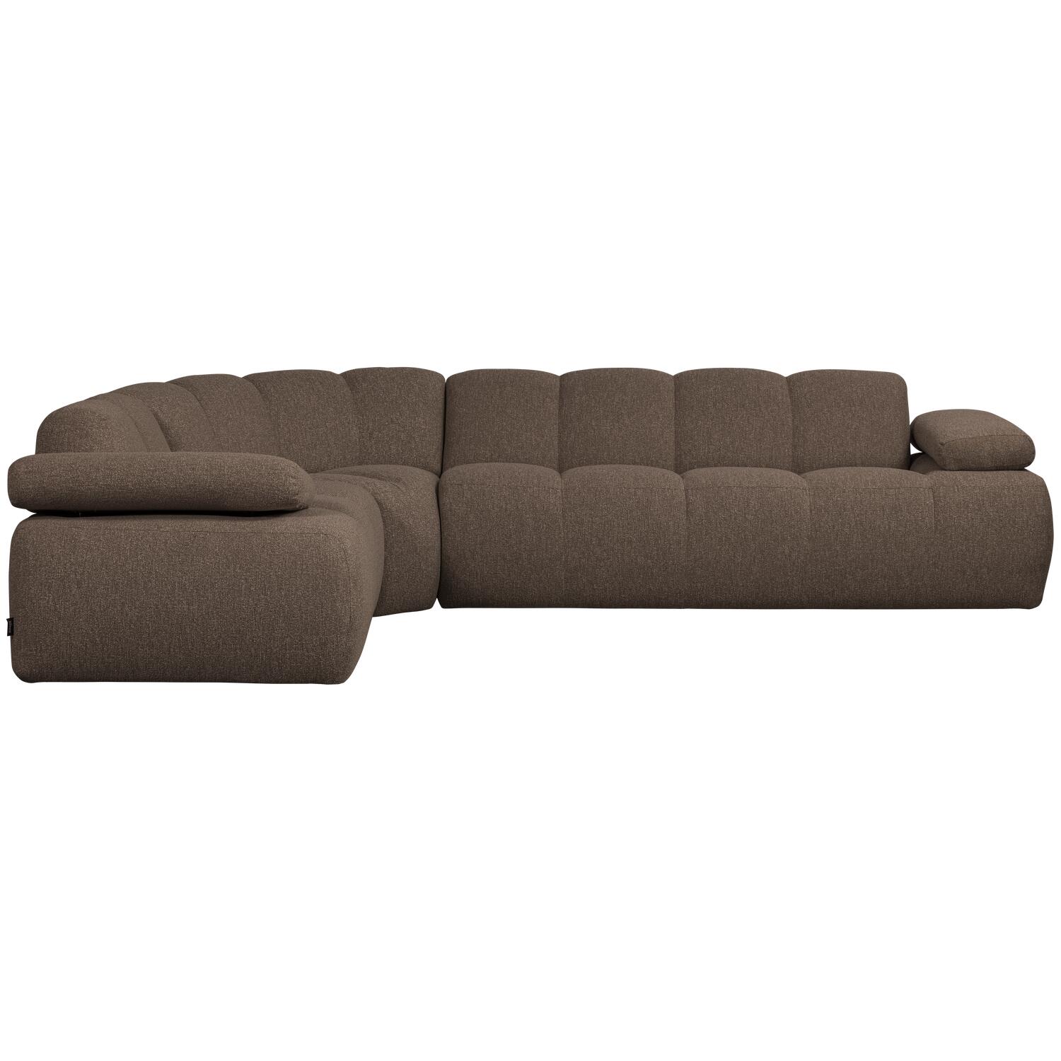 WOOOD Mojo Hoekbank Links - Bouclé - Bruin Melange - 74x310x230
