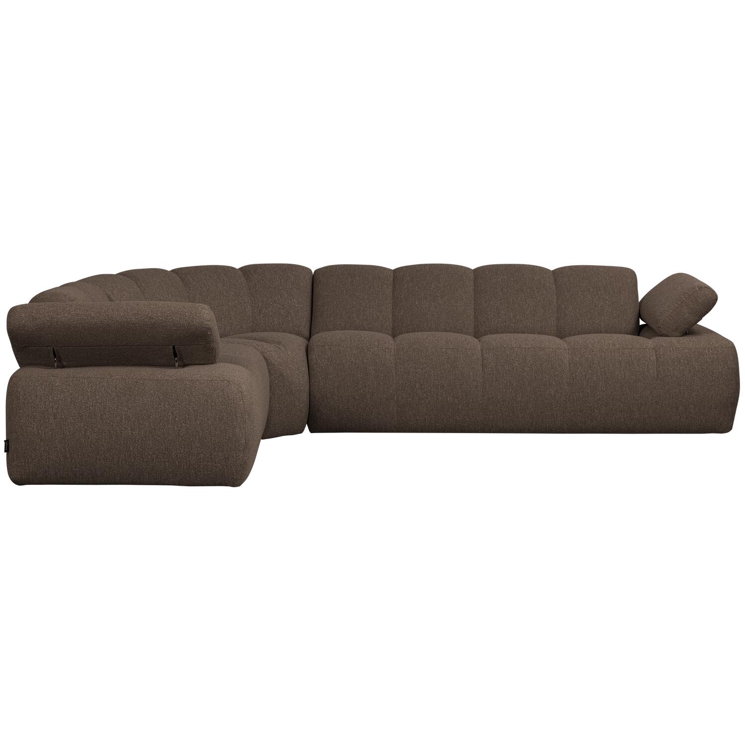 WOOOD Mojo Hoekbank Links - Bouclé - Bruin Melange - 74x310x230