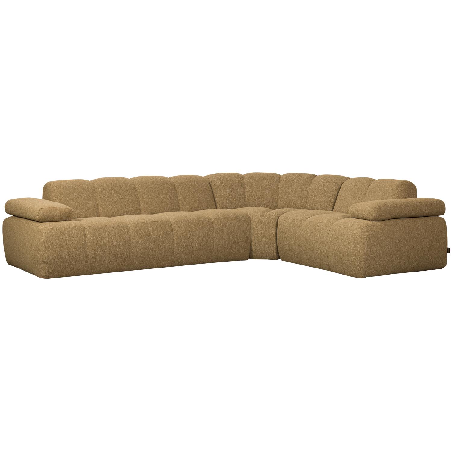 WOOOD Mojo Hoekbank Rechts - Bouclé - Geel|Bruin Melange - 74x310x230