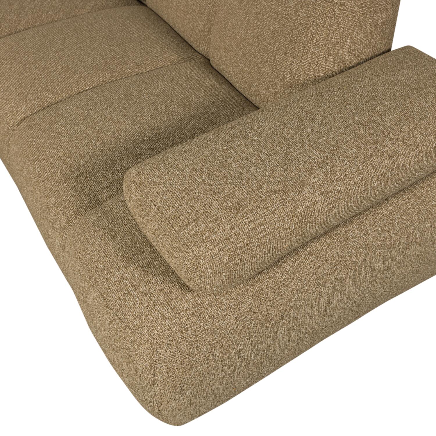 WOOOD Mojo Hoekbank Rechts - Bouclé - Geel|Bruin Melange - 74x310x230