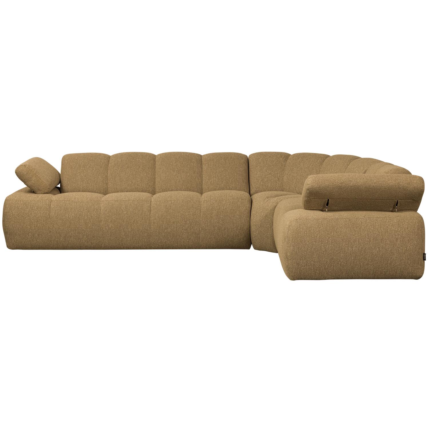 WOOOD Mojo Hoekbank Rechts - Bouclé - Geel|Bruin Melange - 74x310x230