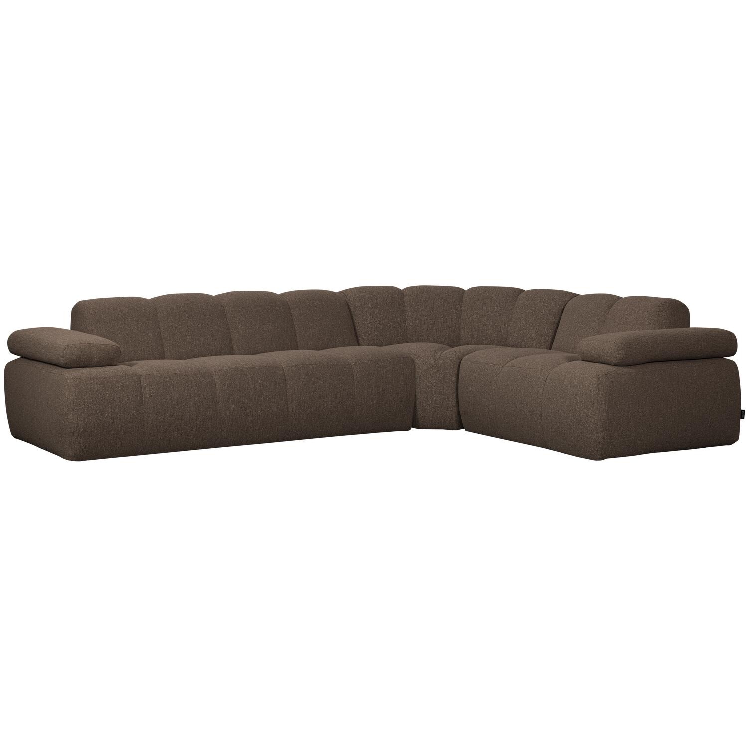WOOOD Mojo Hoekbank Rechts - Bouclé - Bruin Melange - 74x310x230