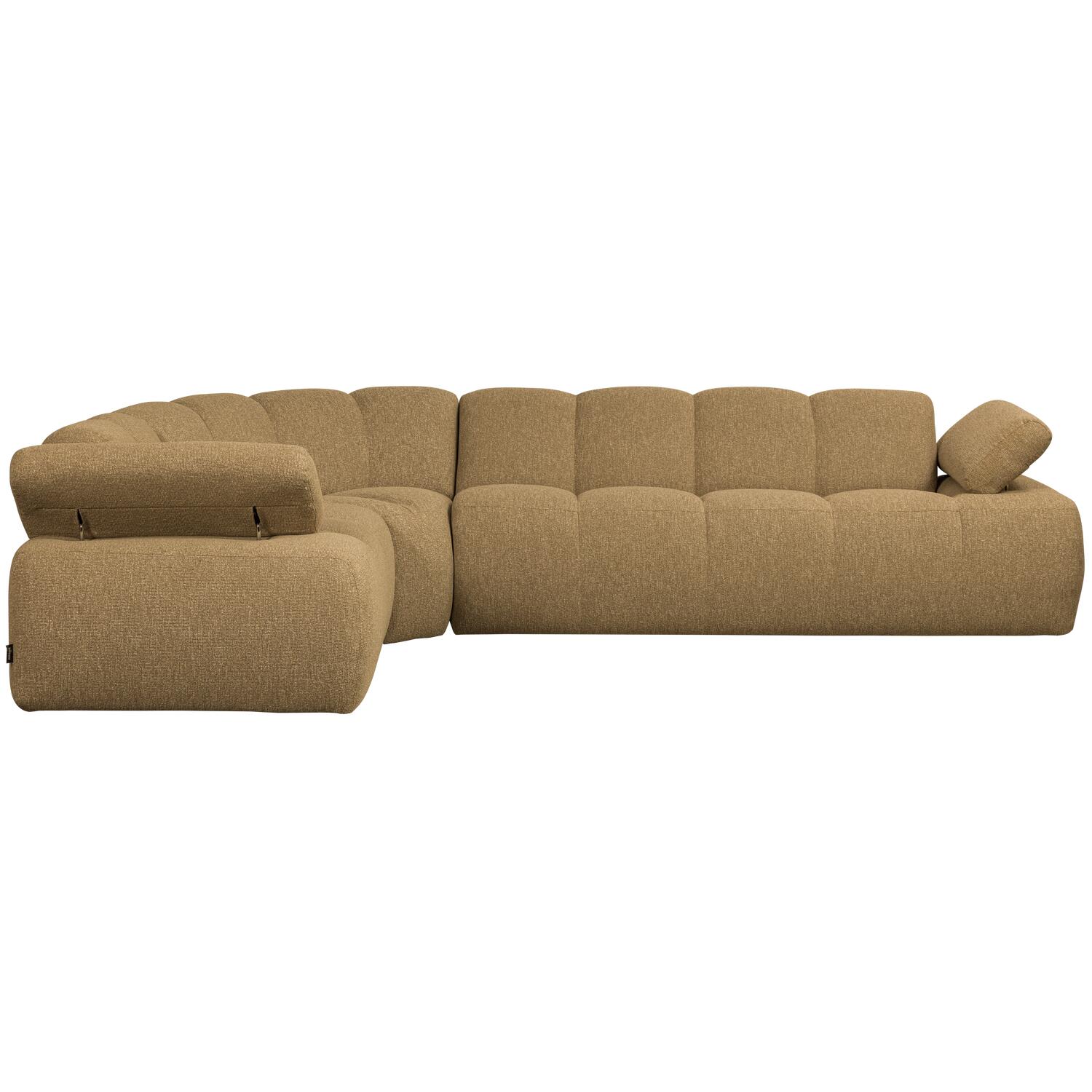WOOOD Mojo Hoekbank Links - Bouclé - Geel|Bruin Melange - 74x310x230