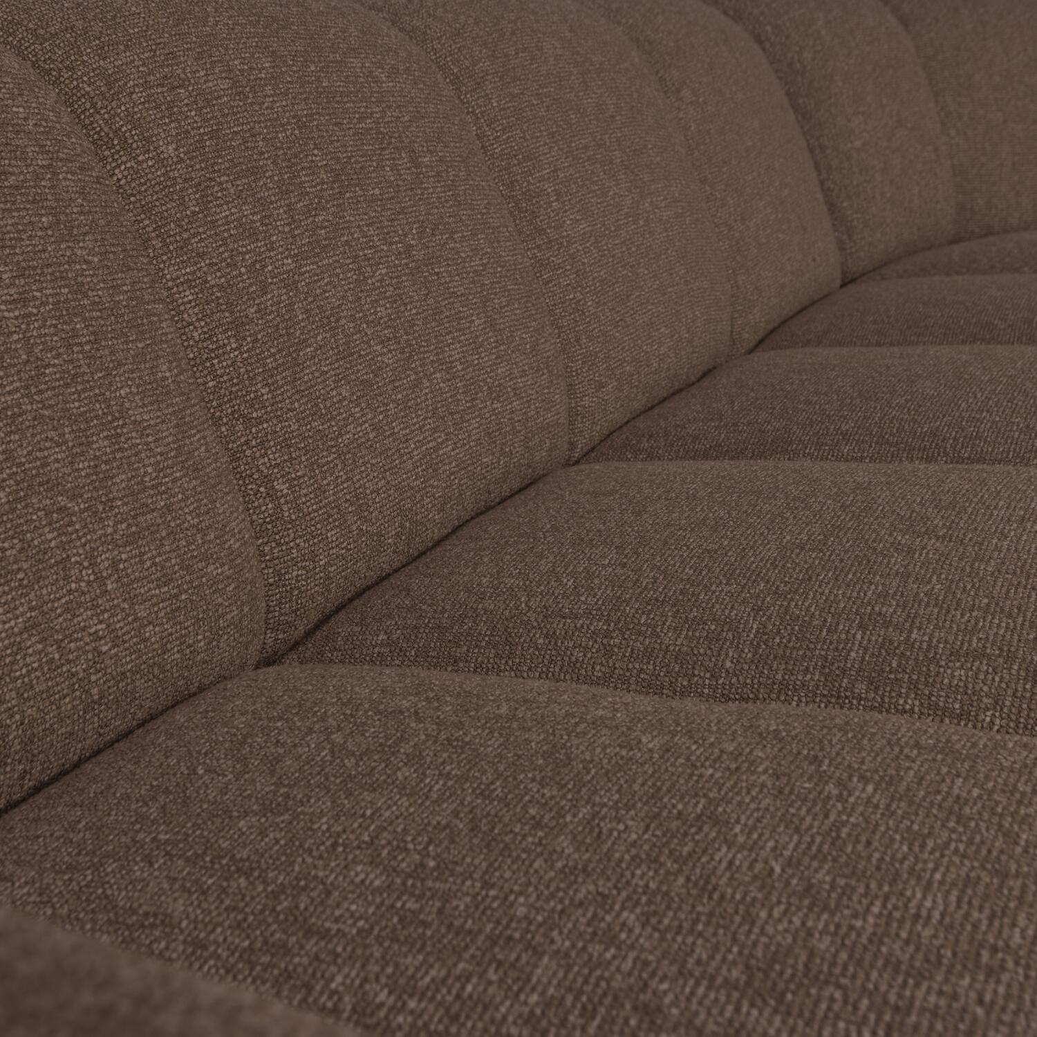 WOOOD Mojo Hoekbank Rechts - Bouclé - Bruin Melange - 74x310x230