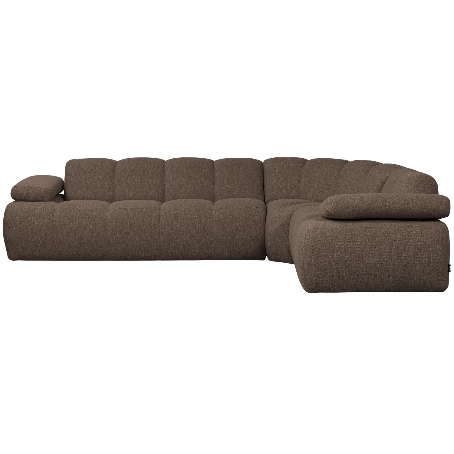 WOOOD Mojo Hoekbank Rechts - Bouclé - Bruin Melange - 74x310x230