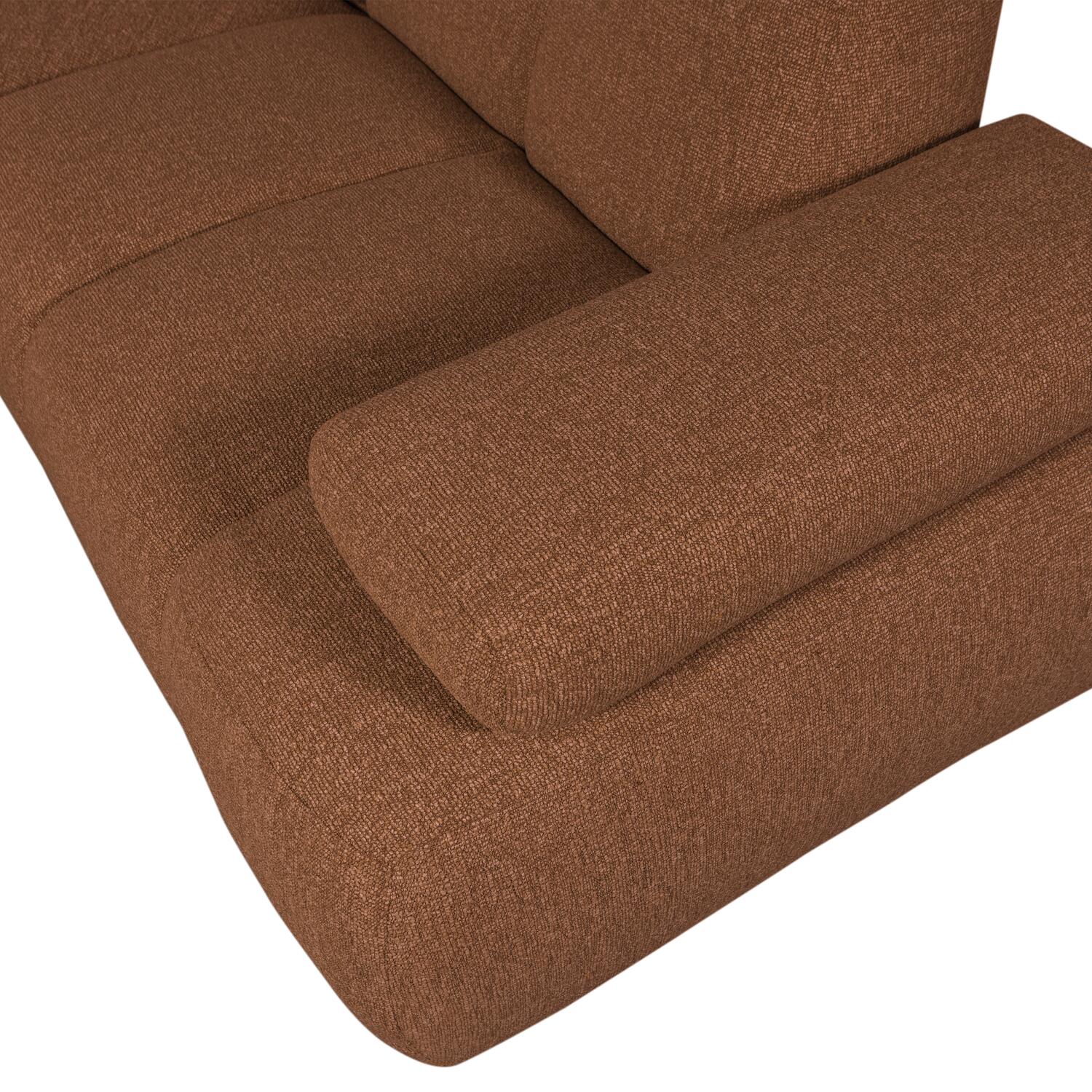 WOOOD Mojo Hoekbank Rechts - Bouclé - Roestbruin Melange - 74x310x230
