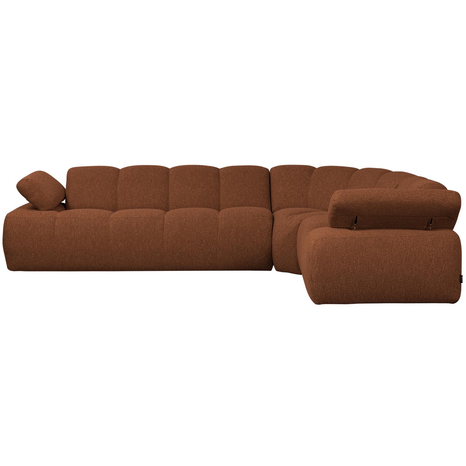 WOOOD Mojo Hoekbank Rechts - Bouclé - Roestbruin Melange - 74x310x230