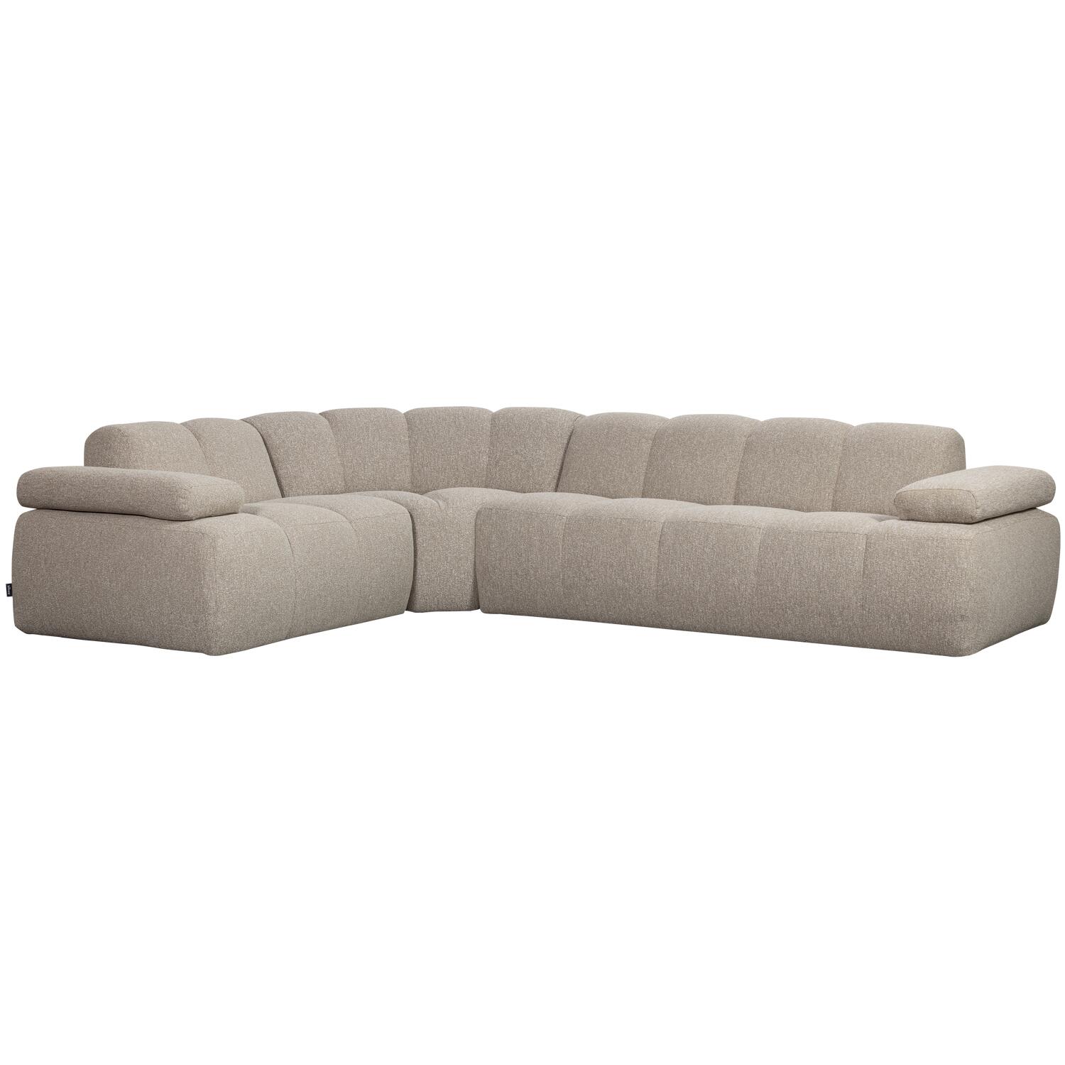 WOOOD Mojo Hoekbank Links - Bouclé - Beige Melange - 74x310x230