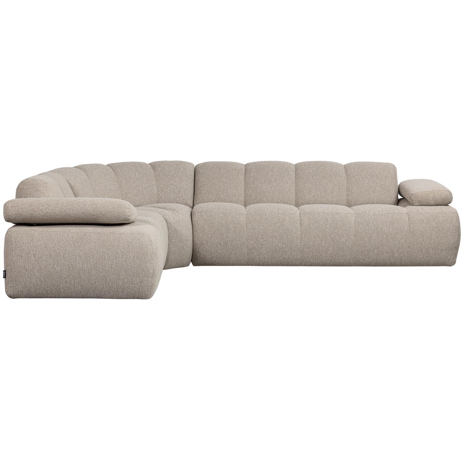 WOOOD Mojo Hoekbank Links - Bouclé - Beige Melange - 74x310x230