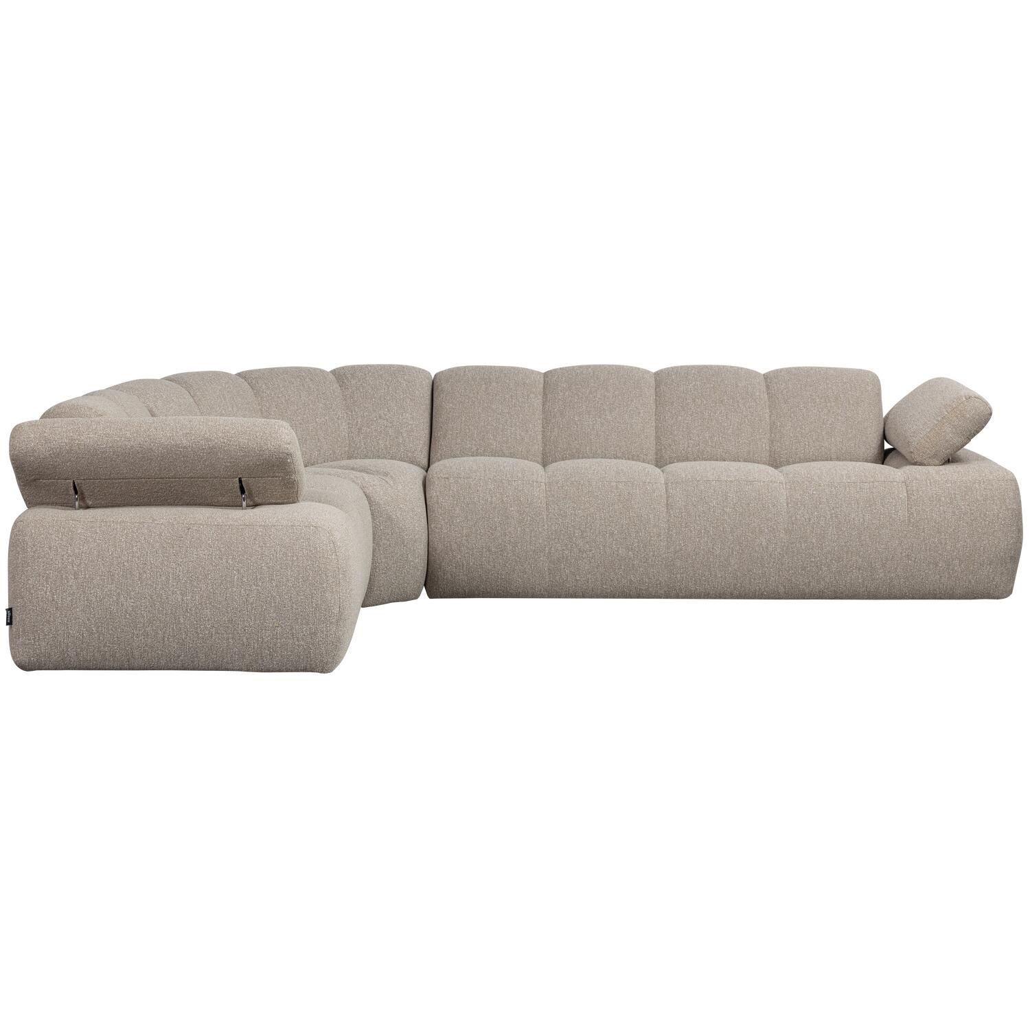 WOOOD Mojo Hoekbank Links - Bouclé - Beige Melange - 74x310x230