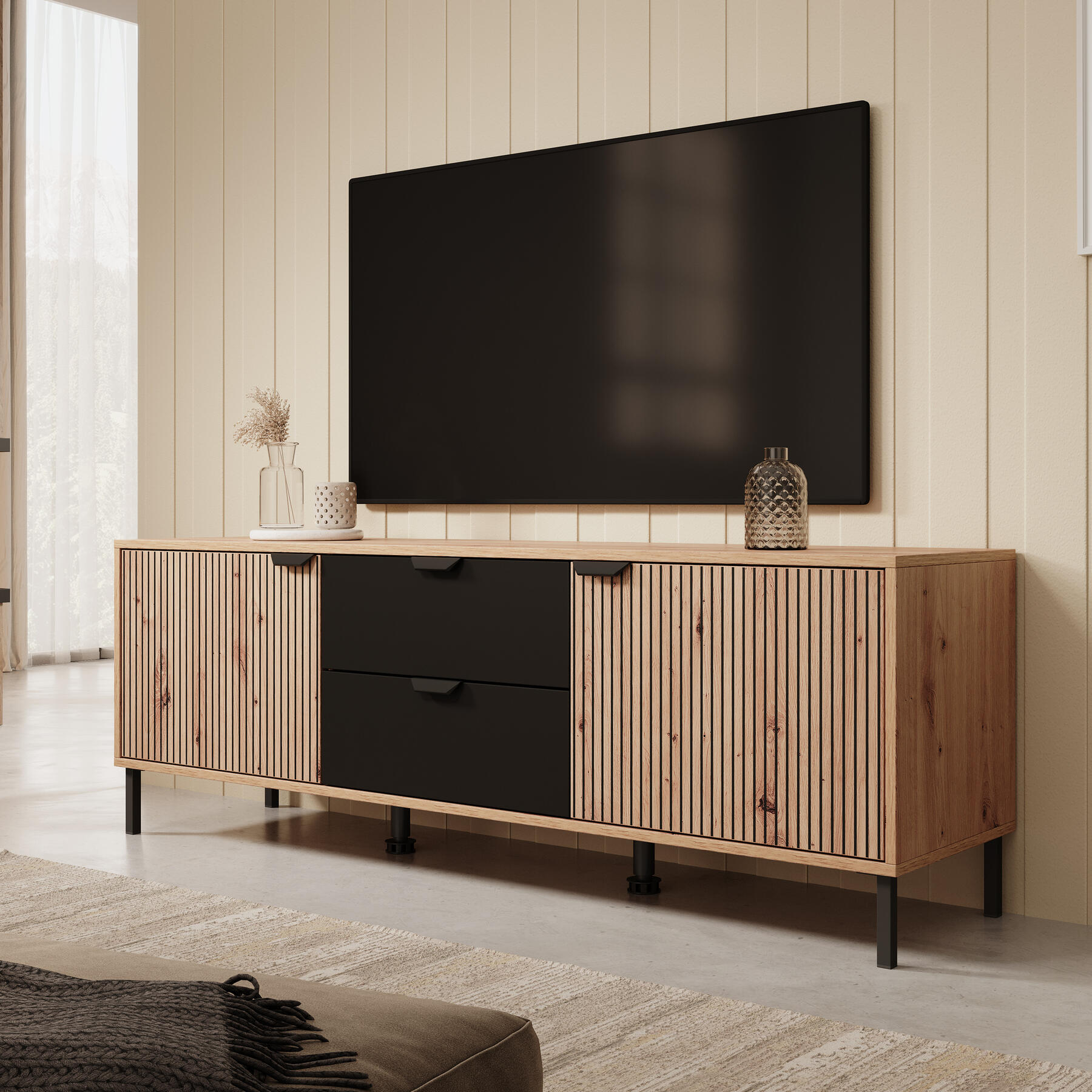 Meubella TV-Meubel Malaika - Eiken - 157 cm