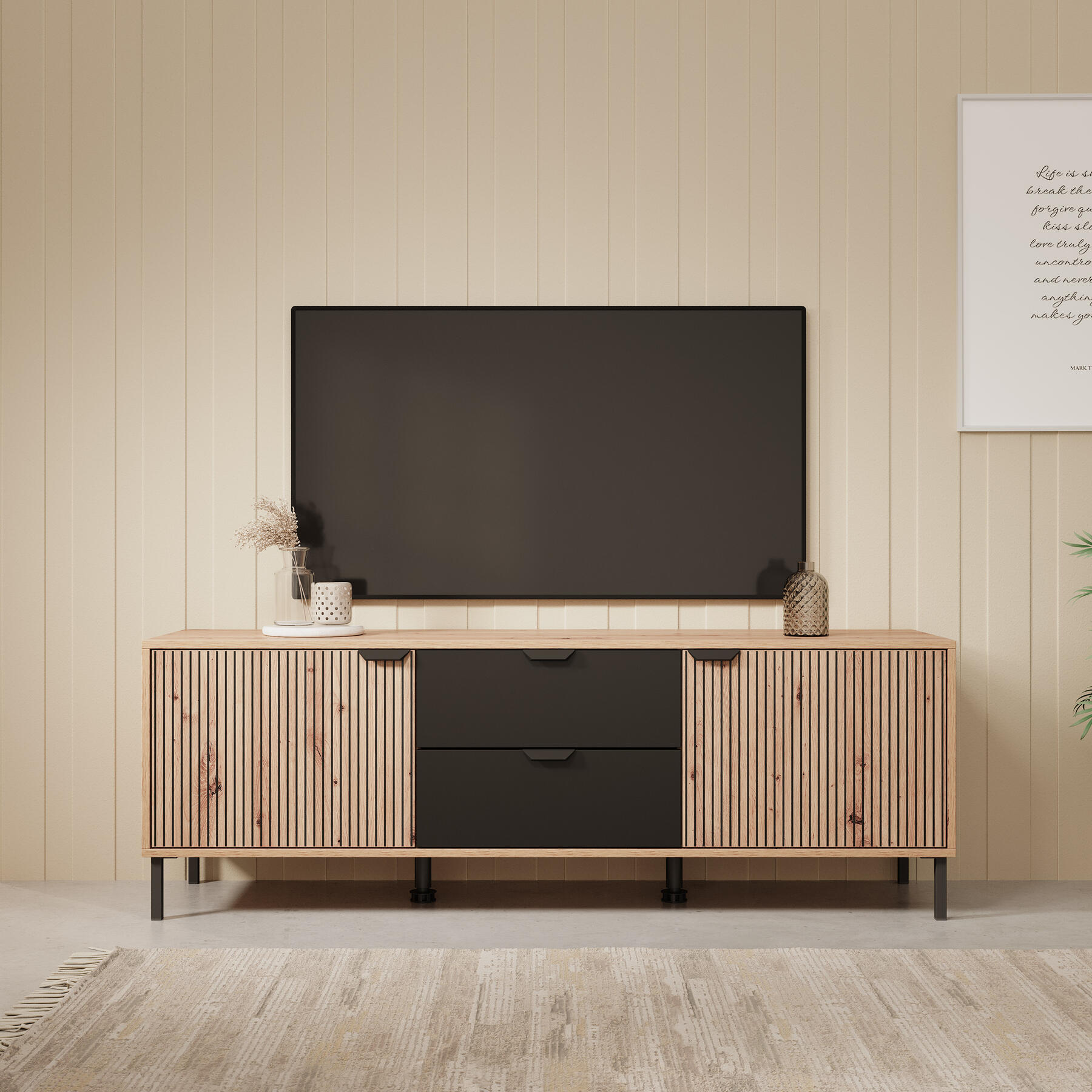 Meubella TV-Meubel Malaika - Eiken - 157 cm