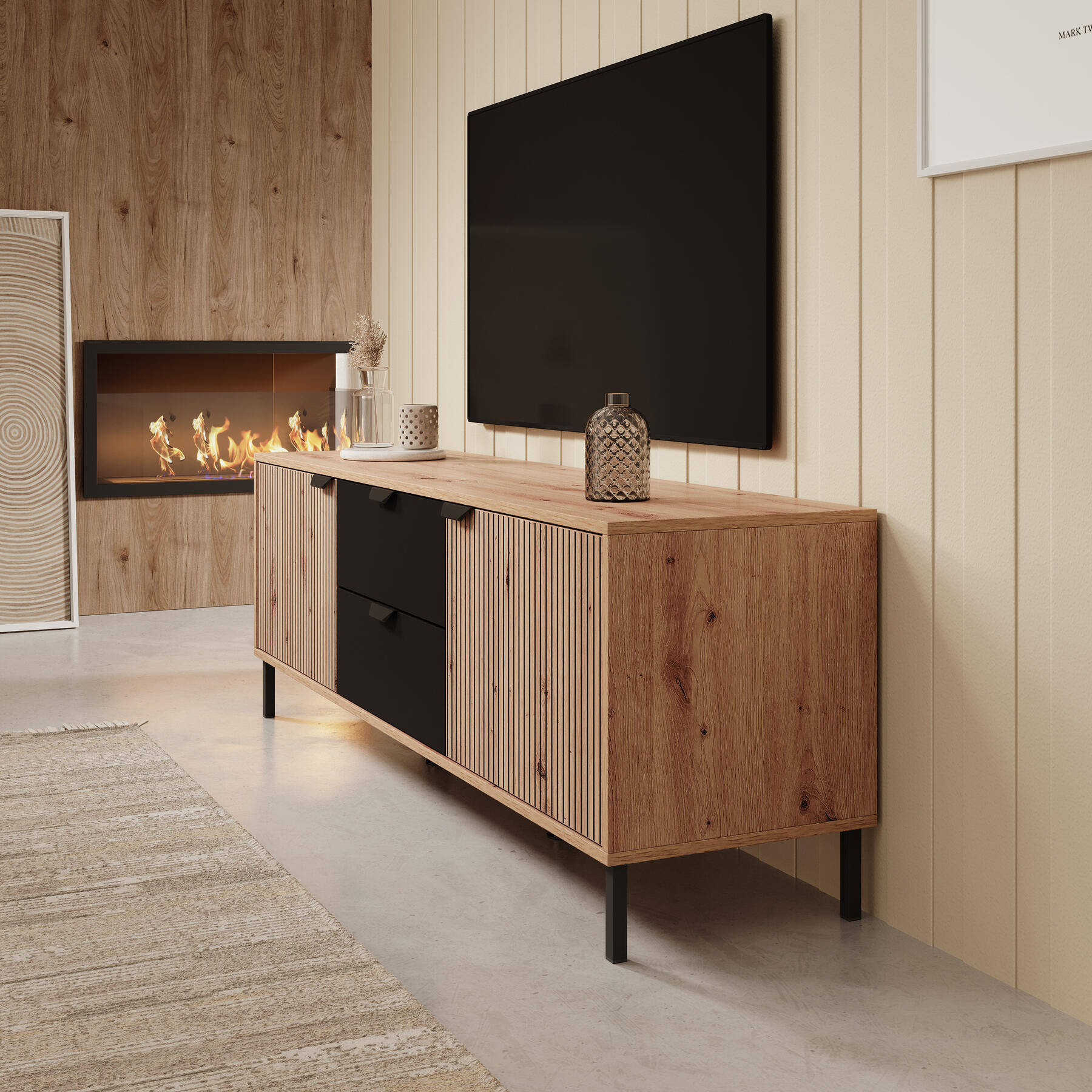 Meubella TV-Meubel Malaika - Eiken - 157 cm