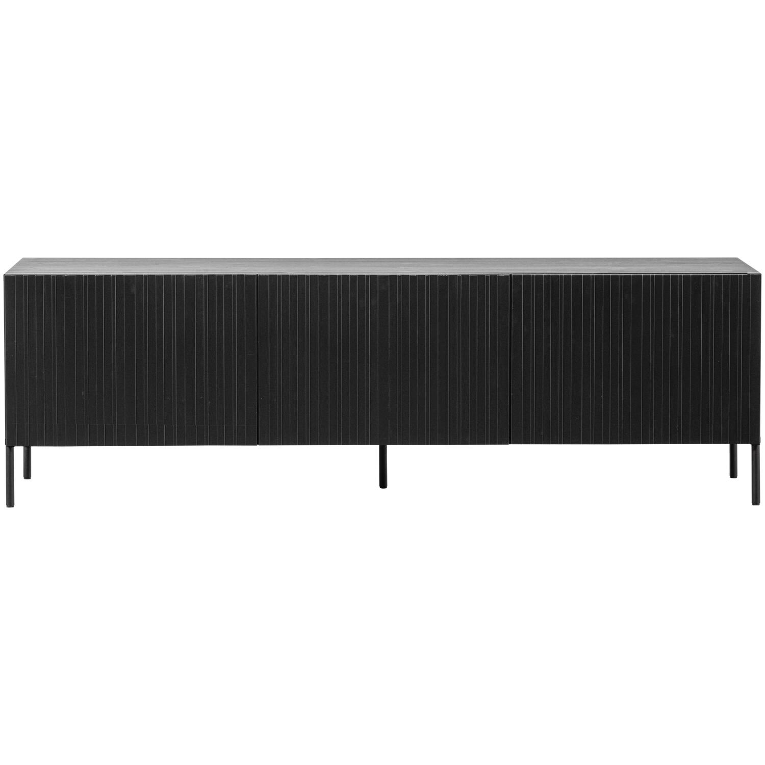 WOOOD Grand Gravure TV Meubel - Grenen - Zwart - 56x180x46