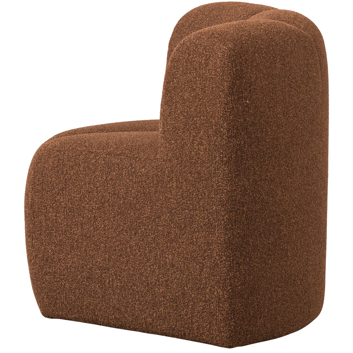 WOOOD Mojo Eetbankje Hoek Met Rugleuning - Bouclé - Roestbruin Melange