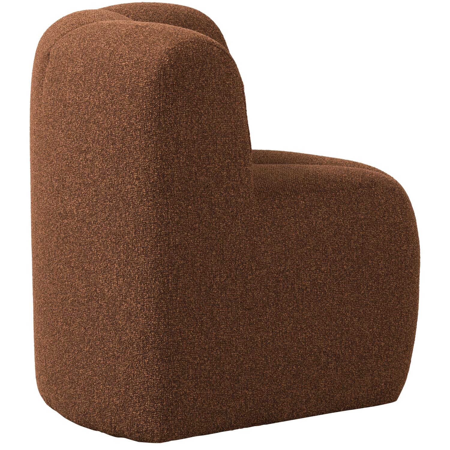 WOOOD Mojo Eetbankje Hoek Met Rugleuning - Bouclé - Roestbruin Melange