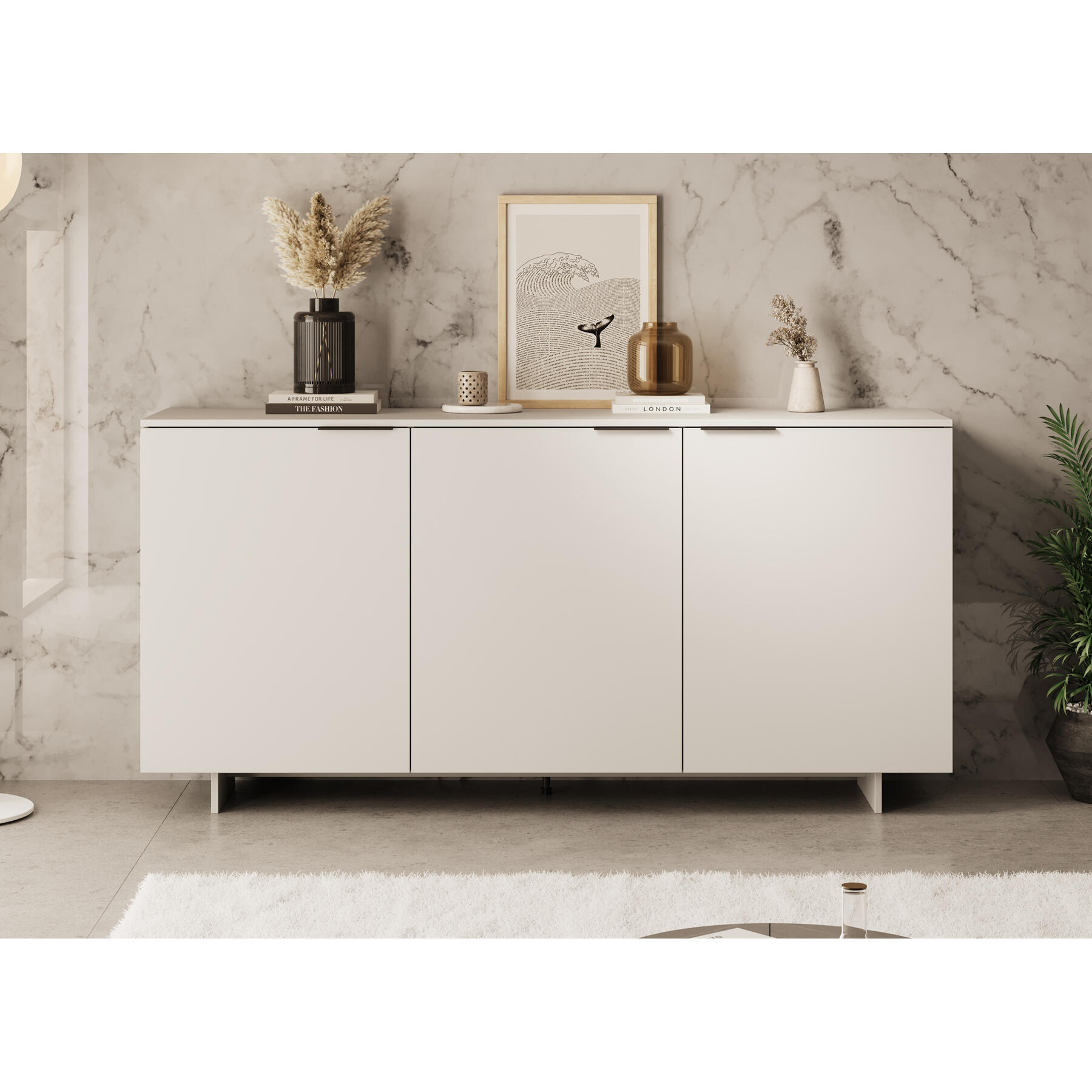 Meubella Dressoir Ankara - Beige - 180 cm