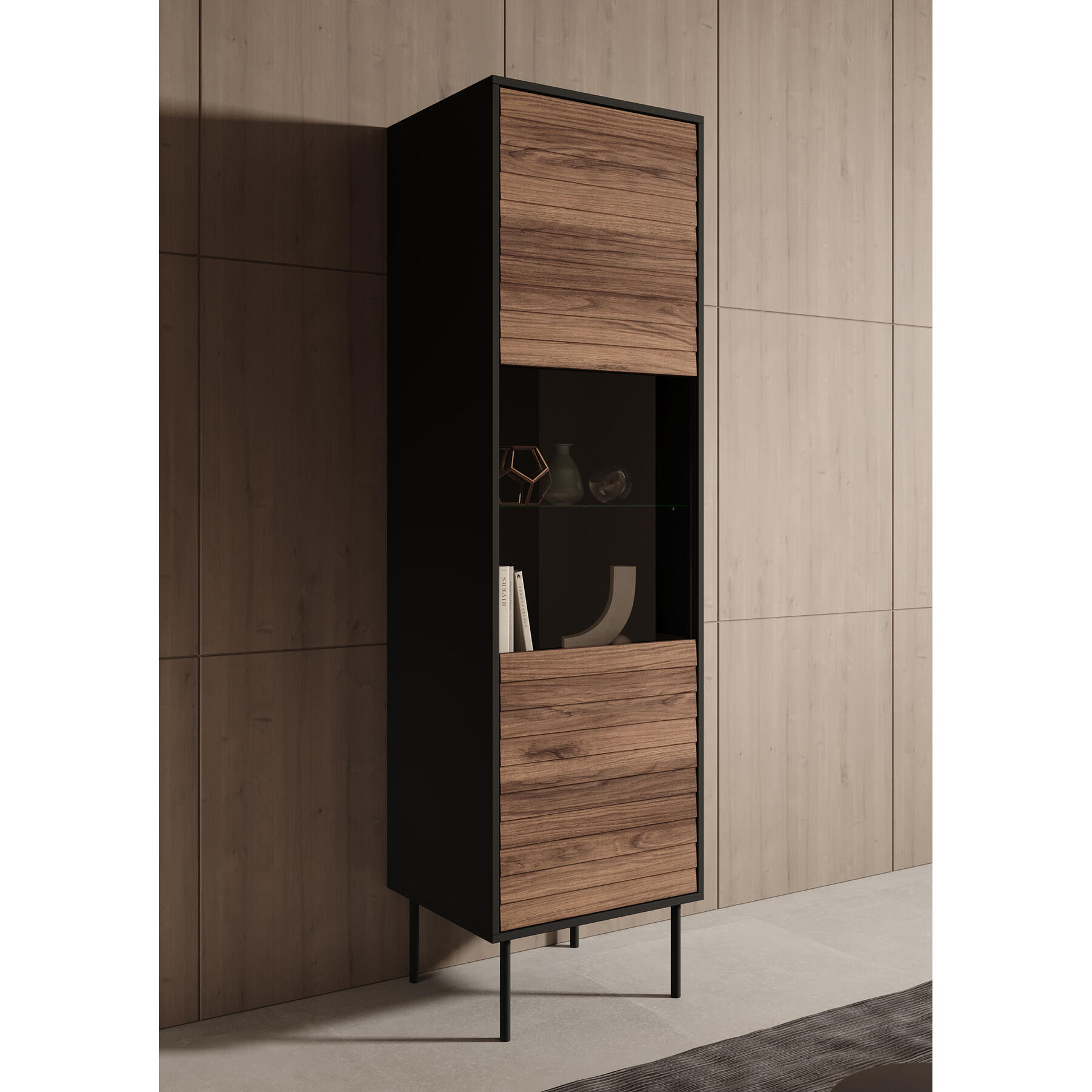 Meubella Vitrinekast Cordoba - Eiken - 53 cm