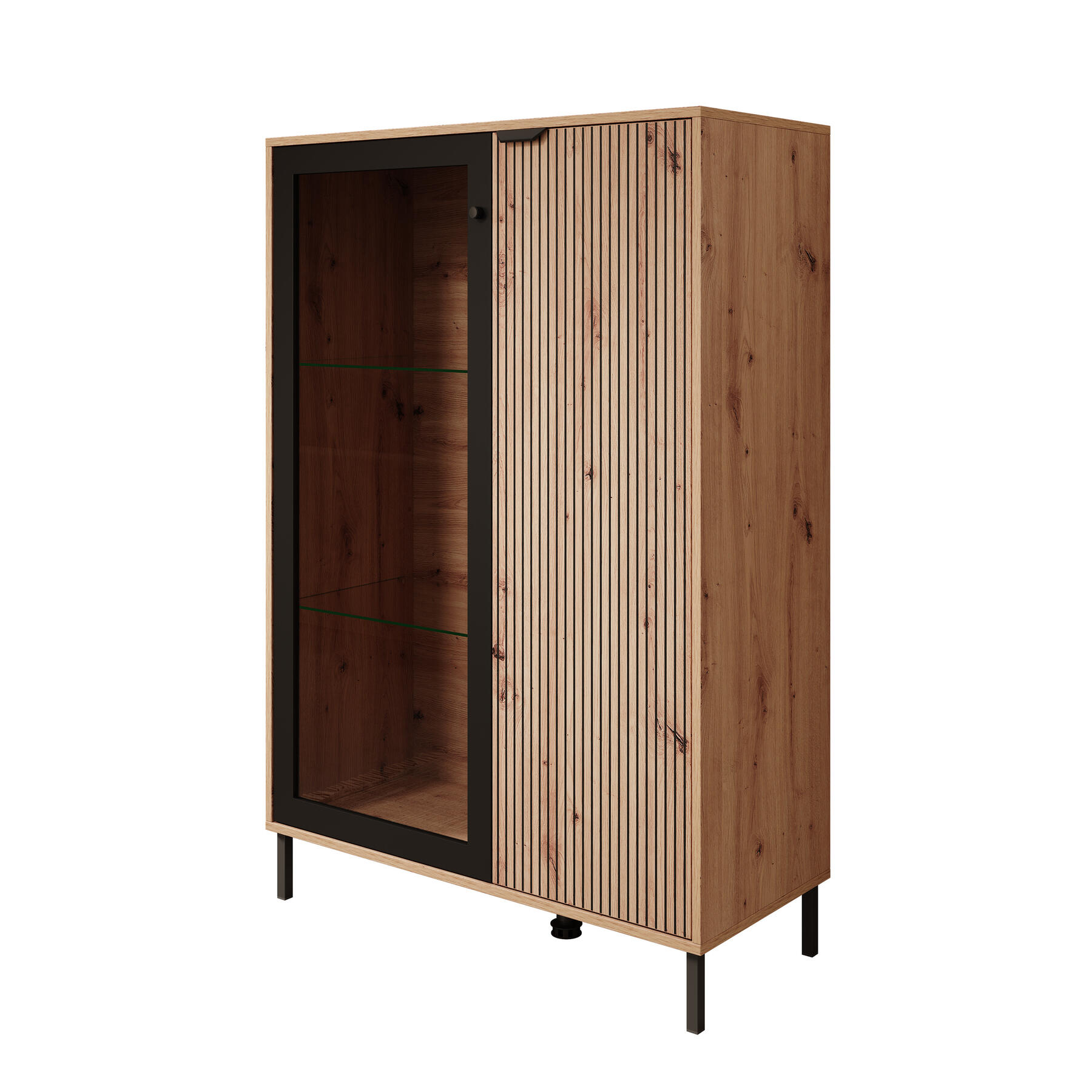 Meubella Vitrinekast Malaika - Eiken - 93 cm