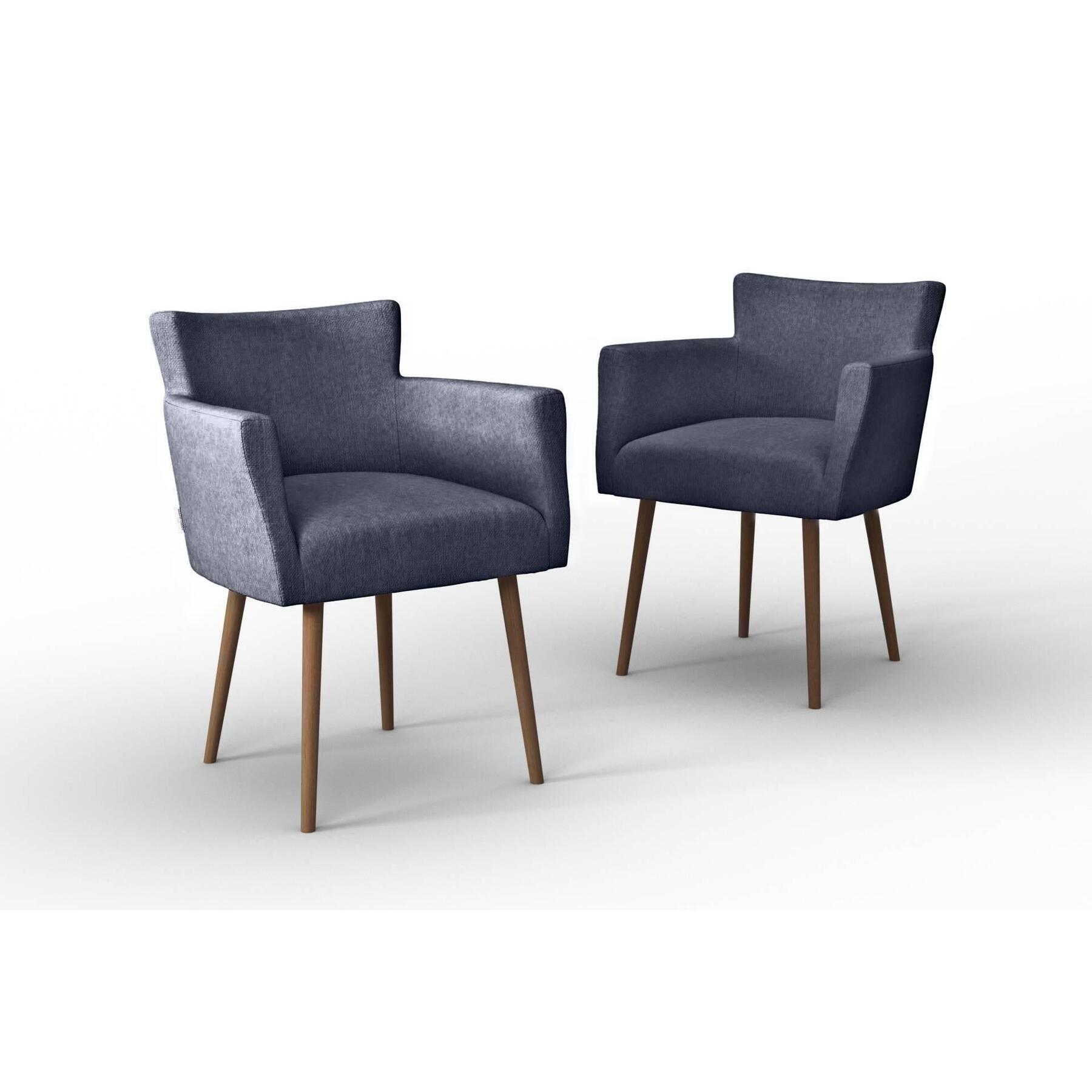 NADUVI Collection Set van 2 eetkamerstoelen Billie linnen
